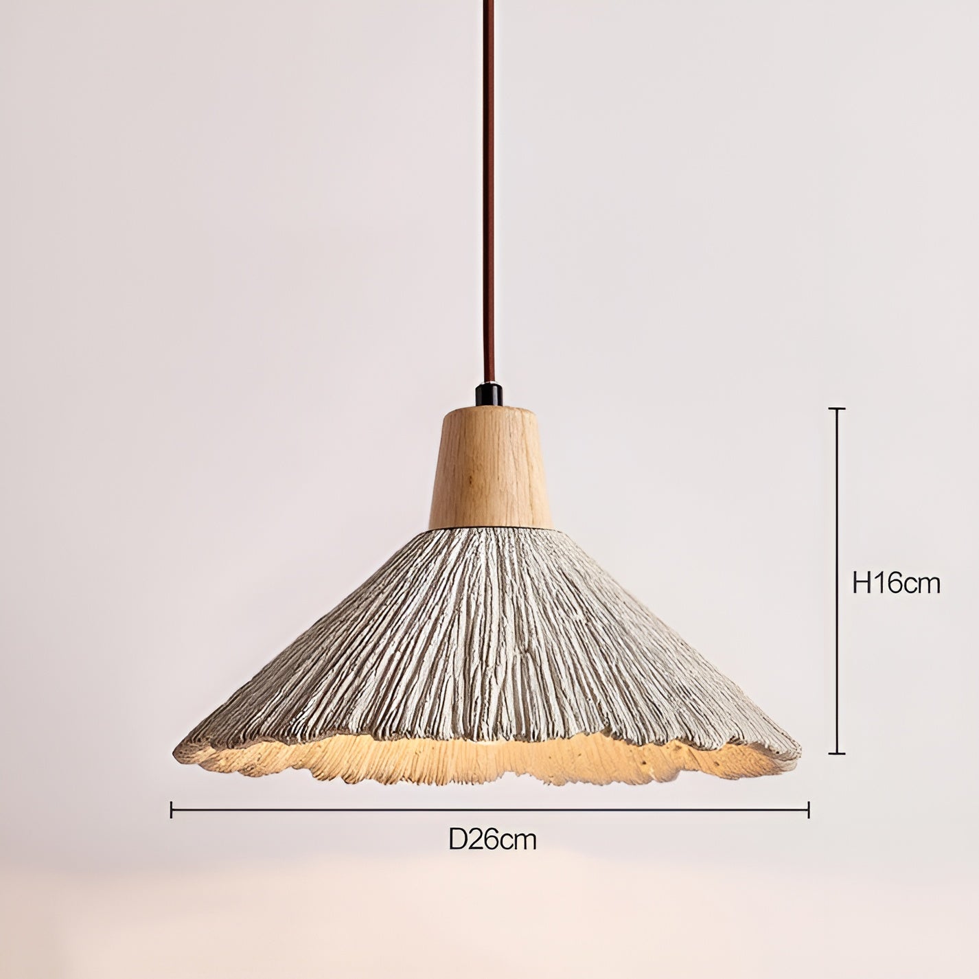 Pendellampe i Sement – Tidløst Design og Varmt Lys | Perfekt for Stue og Spisestue - D26xH16cm - Lysarmaturer for tak