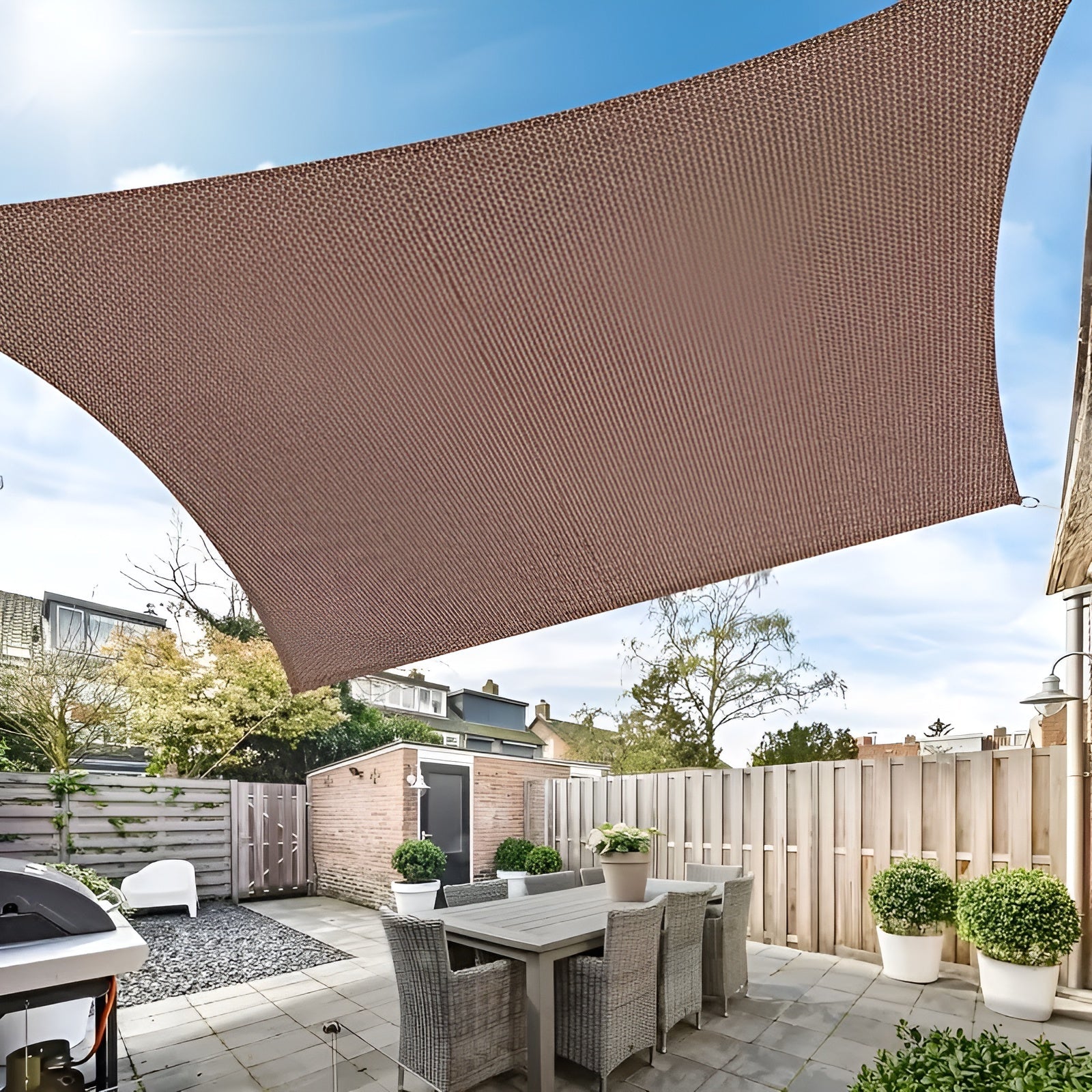 Solskjermingsnett Med Øyer – Lysblokkerende Skyggenett Til Balkong, Terrasse Og Hage