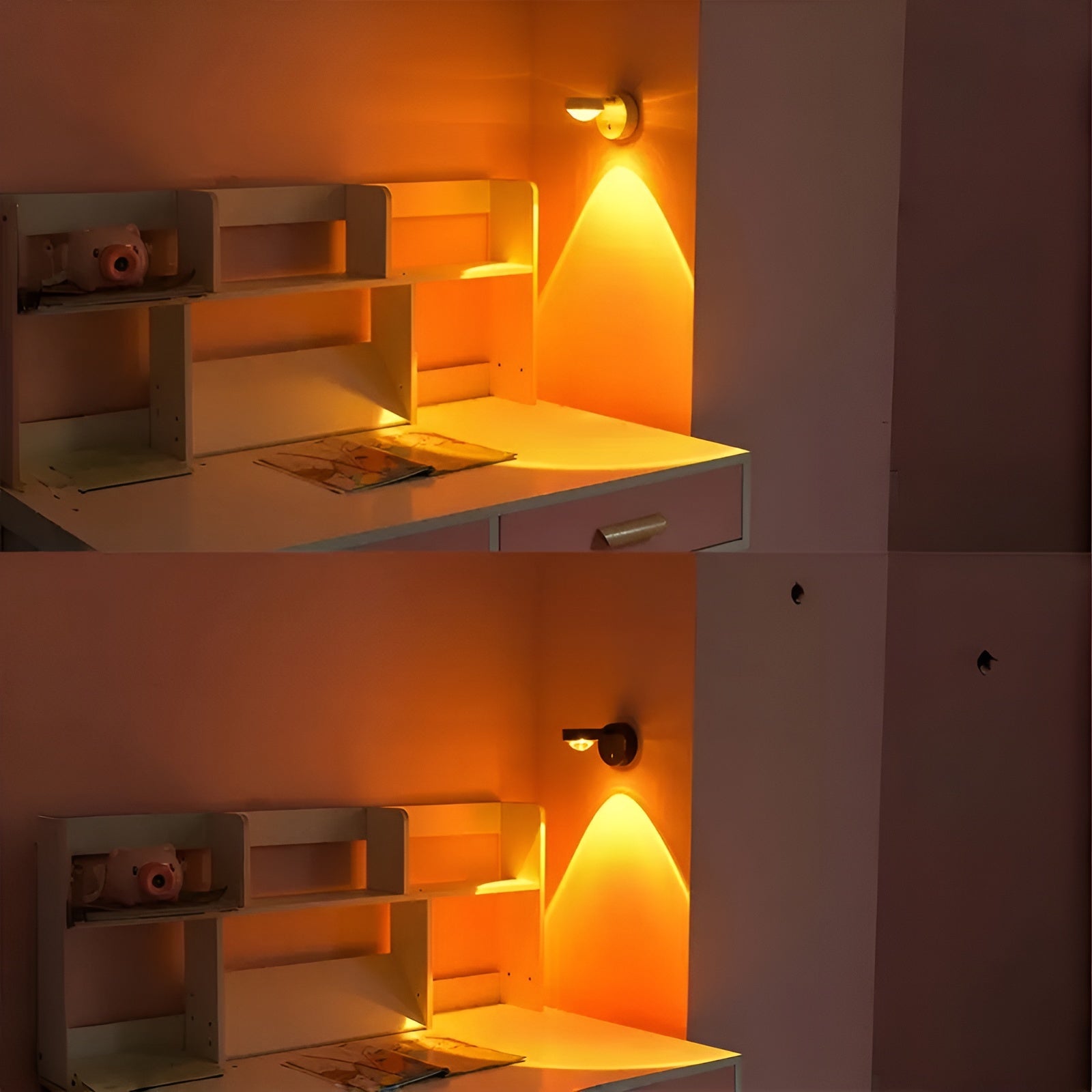 Led-vegglampe 360° Dreiebar – Stemningsfullt Lys, Dimbar | Usb-oppladbar For Hjemmebruk