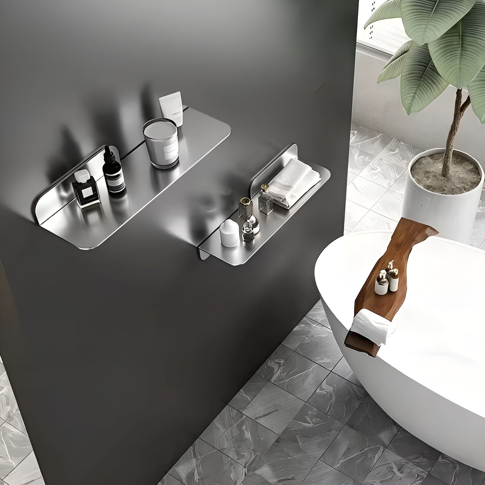 Svevende Vegghyller I Minimalistisk Design – Stabile Og Moderne | Vegghyller I Rustfritt Stål Til Stue Og Soverom
