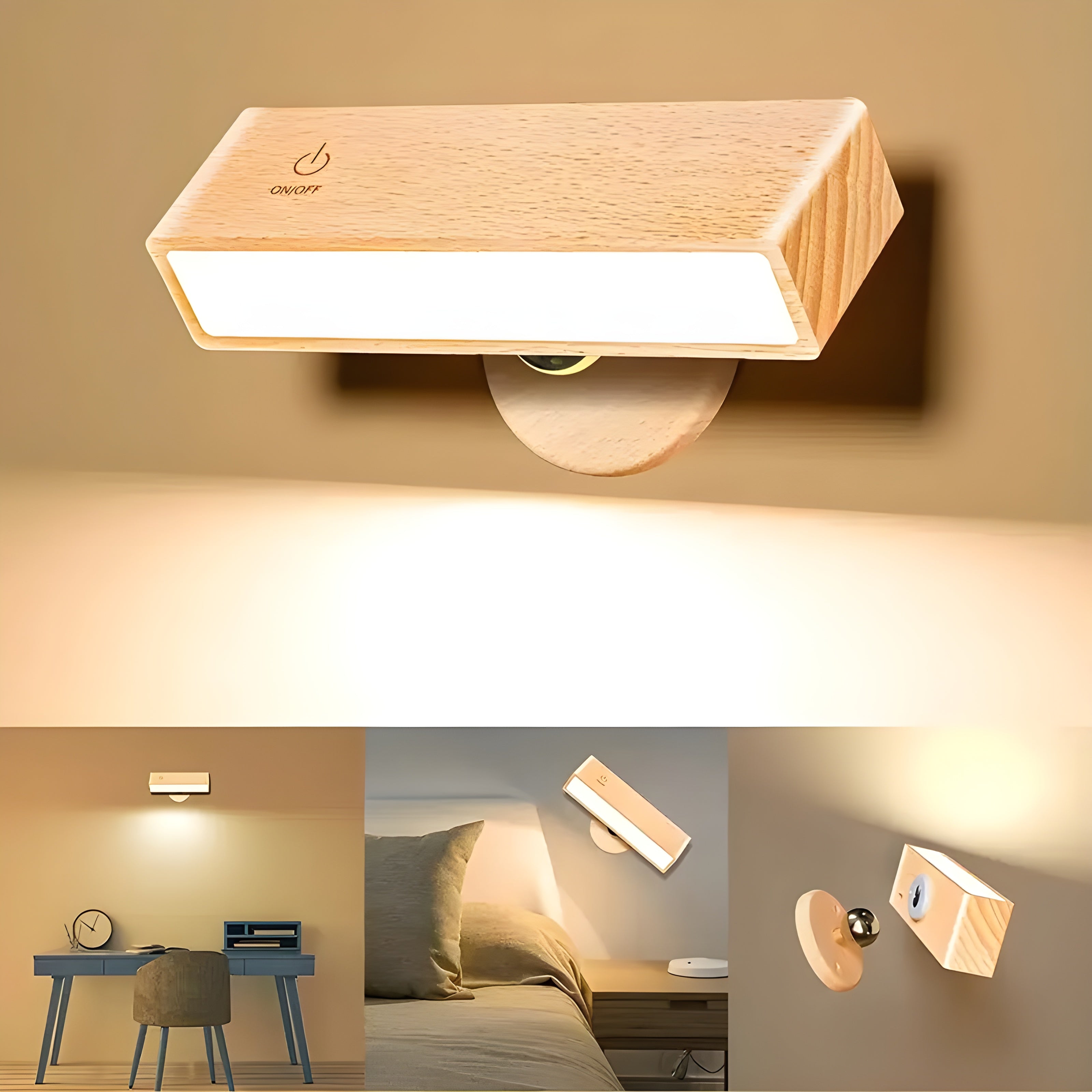Justerbar Vegglampe – Tre og Magnet | Fleksibel og Stilfull