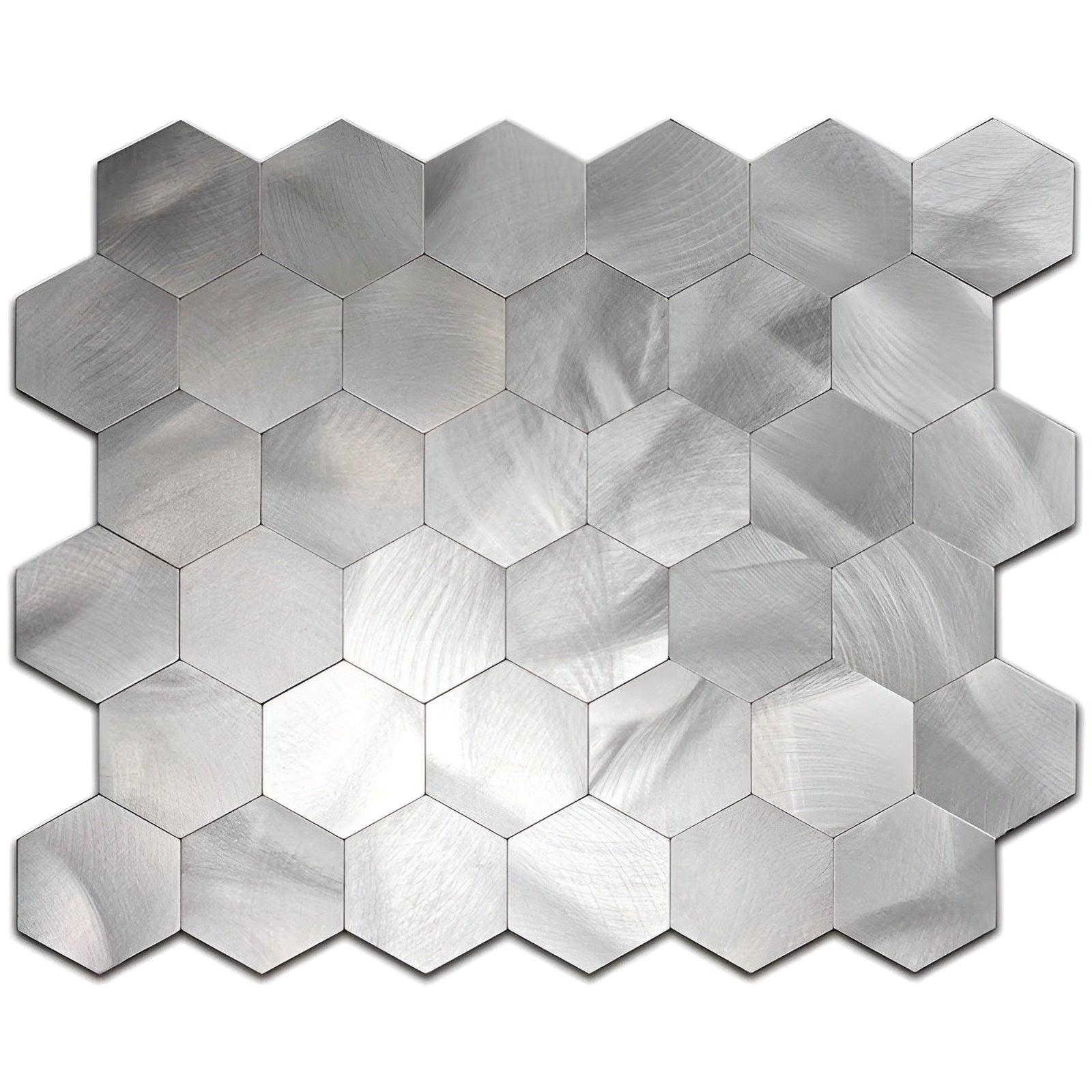 Mosaikk Veggklistremerker (10 stk) – Dekorative Fliser i Metalloptikk | Perfekt til Kjøkken Stue eller Backsplash