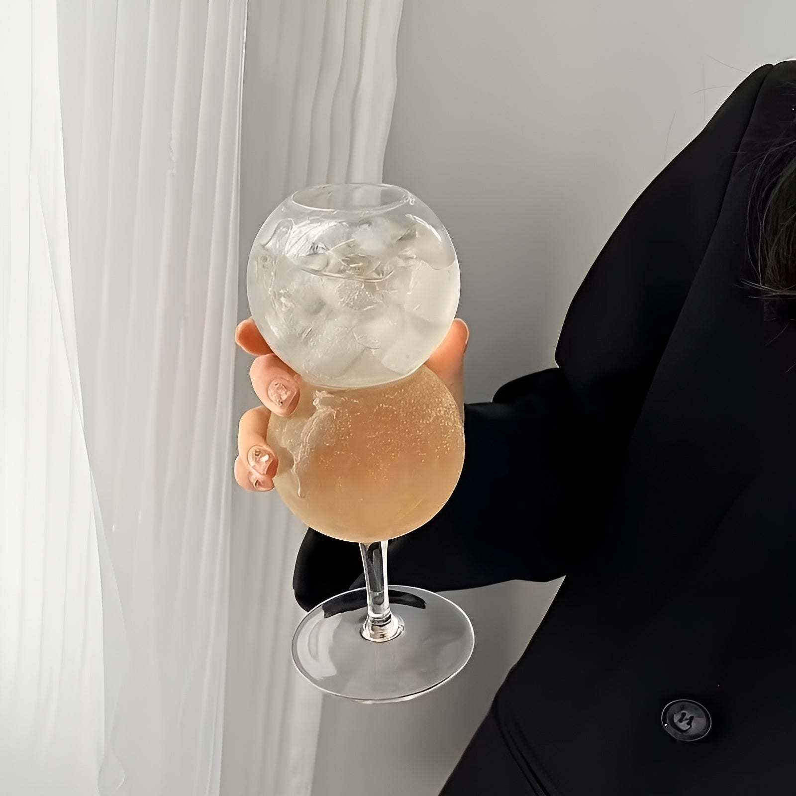 Glassbeger i Kugleform – Elegant og Dekorativt 2-Pakning | Perfekt til Hjem og Fest - 2