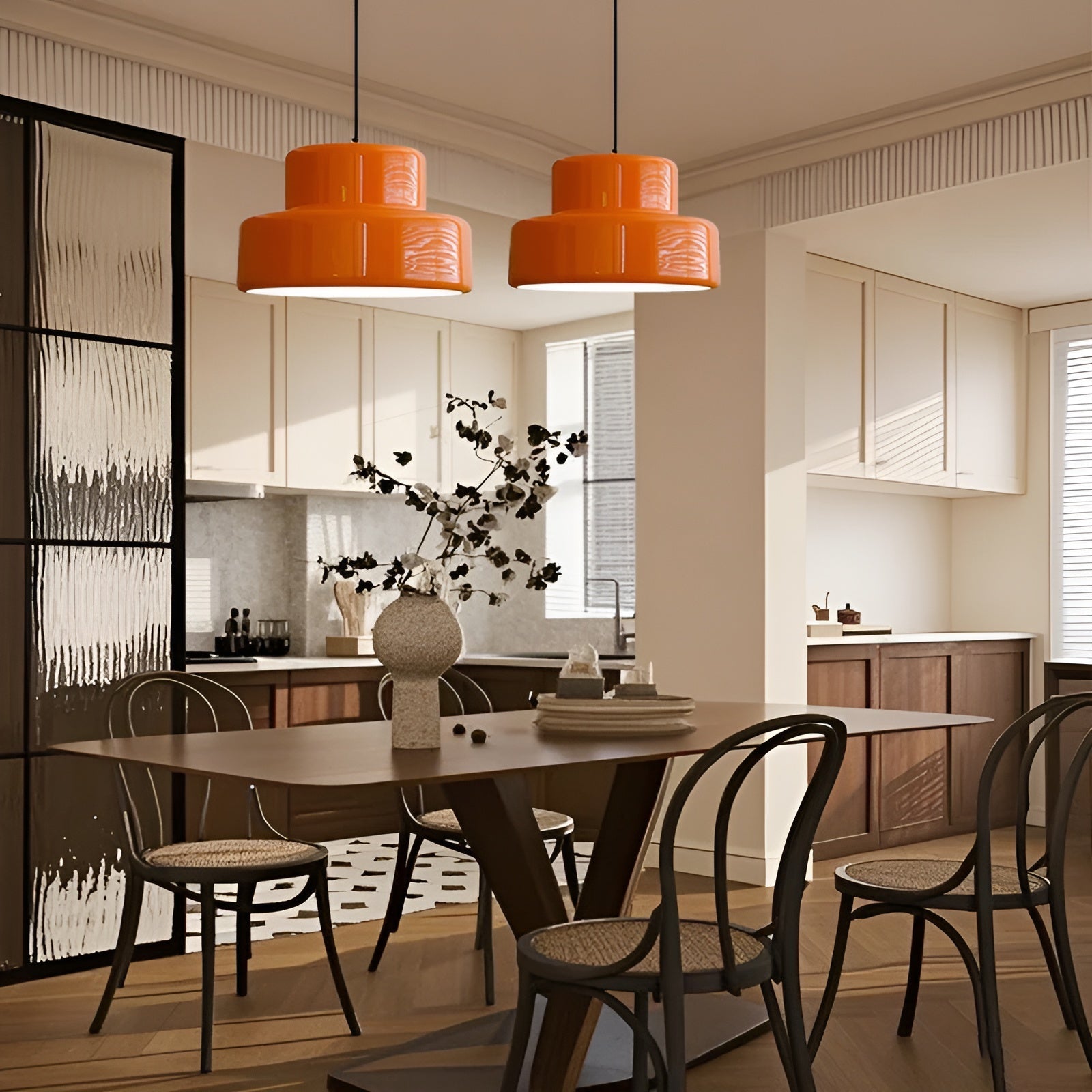 Bauhaus Hengende Lampe – Vintage-look I Oransje | Stilig Pendellampe Til Hjemmet Ditt