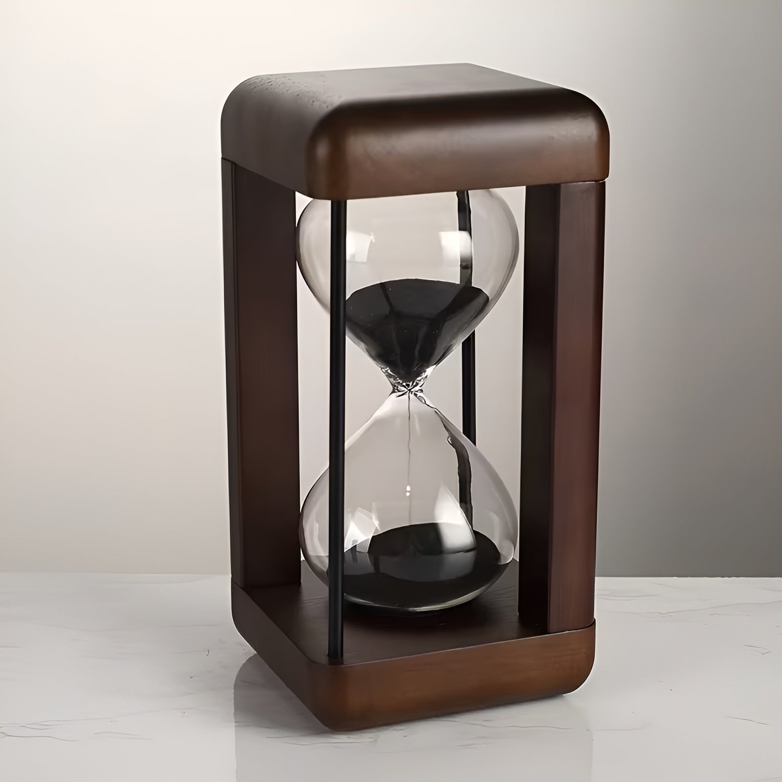 Tretimeglass 30 Minutter – Dekorativt i Massivt Tre | Perfekt for Kontor og Hjem