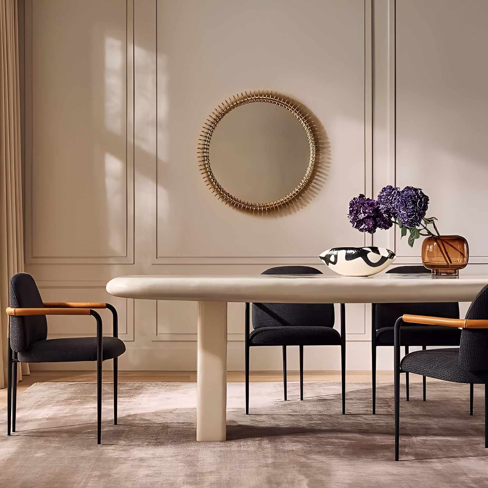 Håndblåst Glassvase – Minimalistisk Og Dekorativ | Gjennomsiktig Design For Blomster, Hydroponikk Og Moderne Hjem I Ravfarge