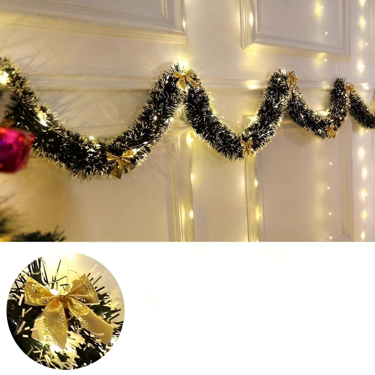 2-pakning LED-lysgirlander – Varmt Lys og Batteridrevet | Stemningsfull Julebelysning