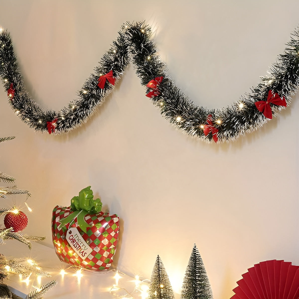 2-pakning LED-lysgirlander – Varmt Lys og Batteridrevet | Stemningsfull Julebelysning