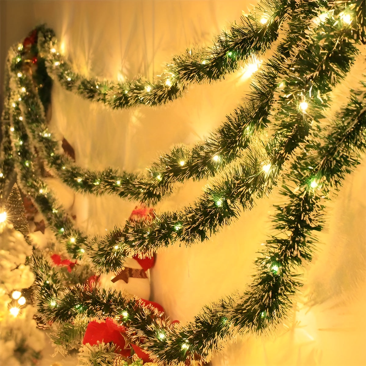 2-pakning LED-lysgirlander – Varmt Lys og Batteridrevet | Stemningsfull Julebelysning