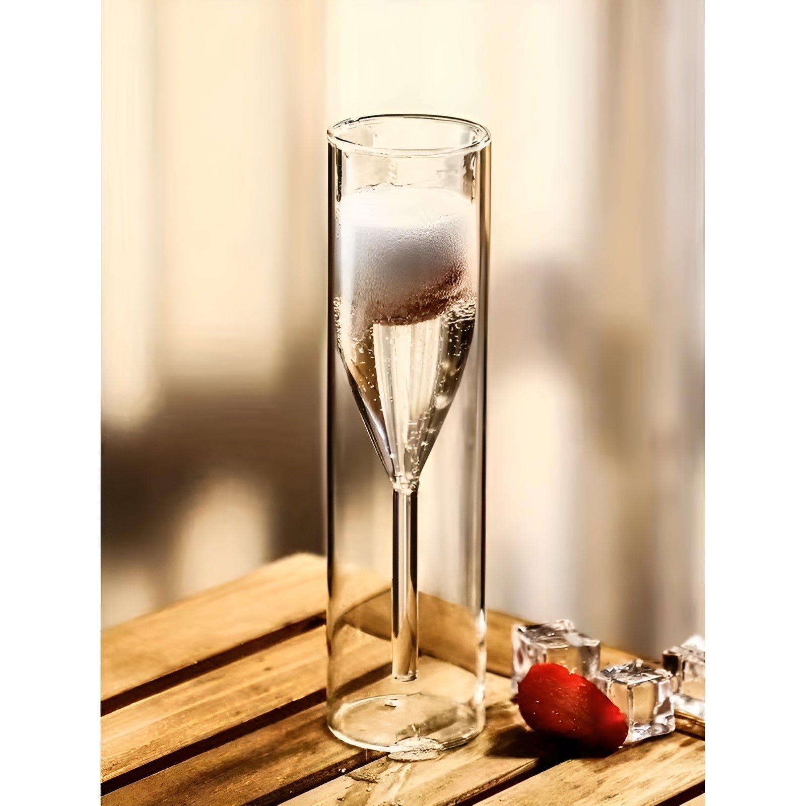 Dobbeltveggede Champagneglass i 4-pakning – Isolerende og Elegant | Perfekt til Champagne og Musserende Vin