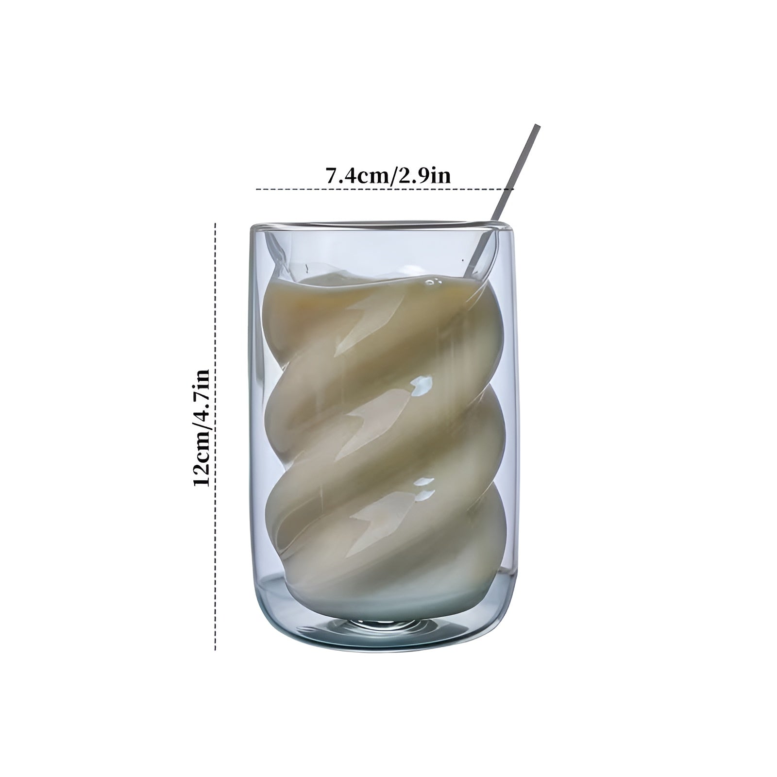 Dobbeltveggede Spiralglass i 4-pk – Varmeisolerende og Hitzebestandige | Perfekt for Kaffe Te og Dessert - Tumblere