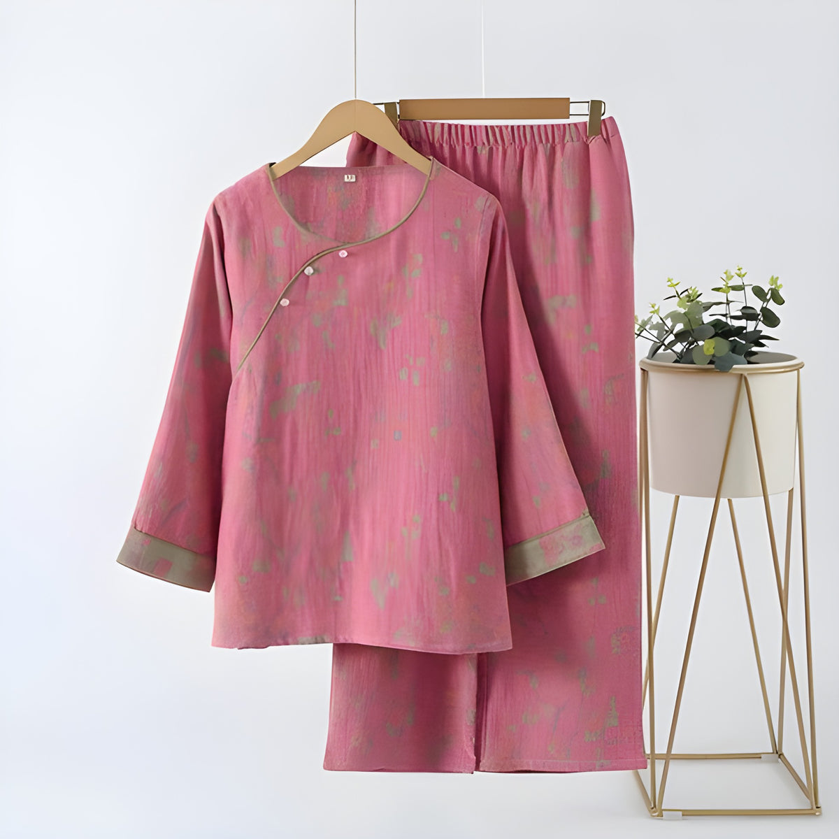 Loungewearsett I Ren Bomull – Vintage Jacquard-design