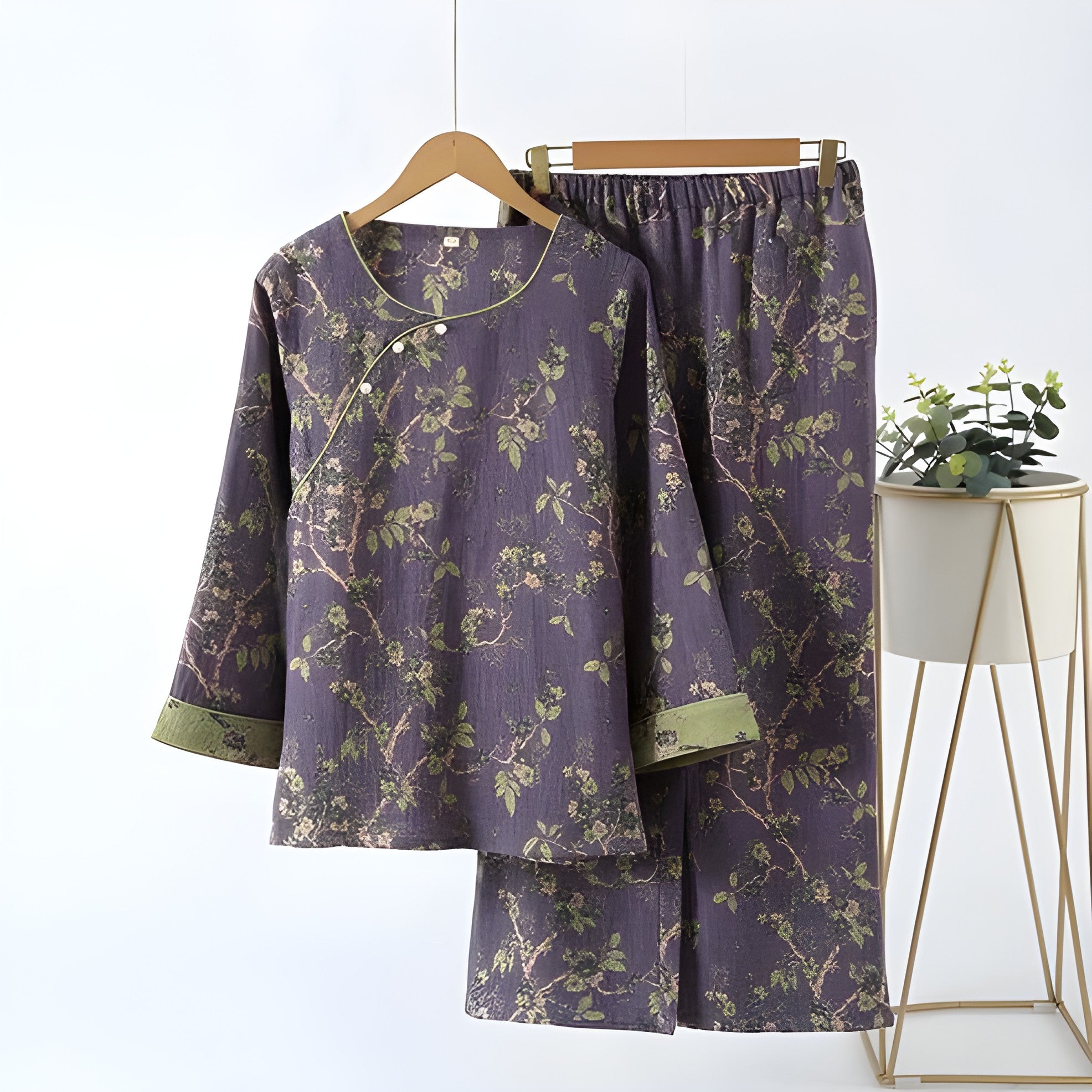 Loungewearsett I Ren Bomull – Vintage Jacquard-design