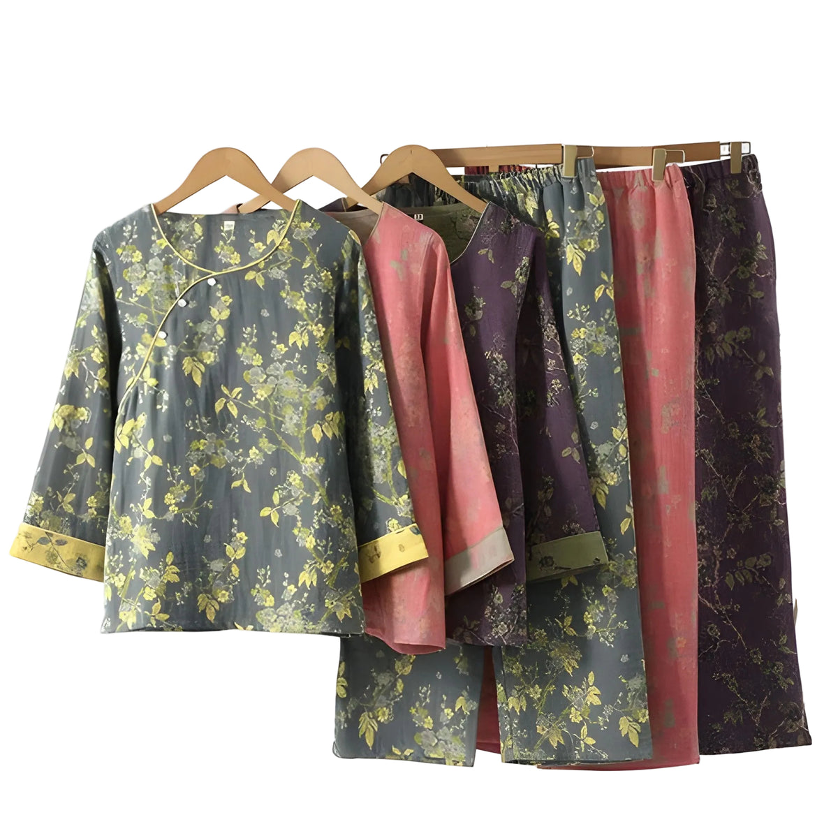 Loungewearsett I Ren Bomull – Vintage Jacquard-design