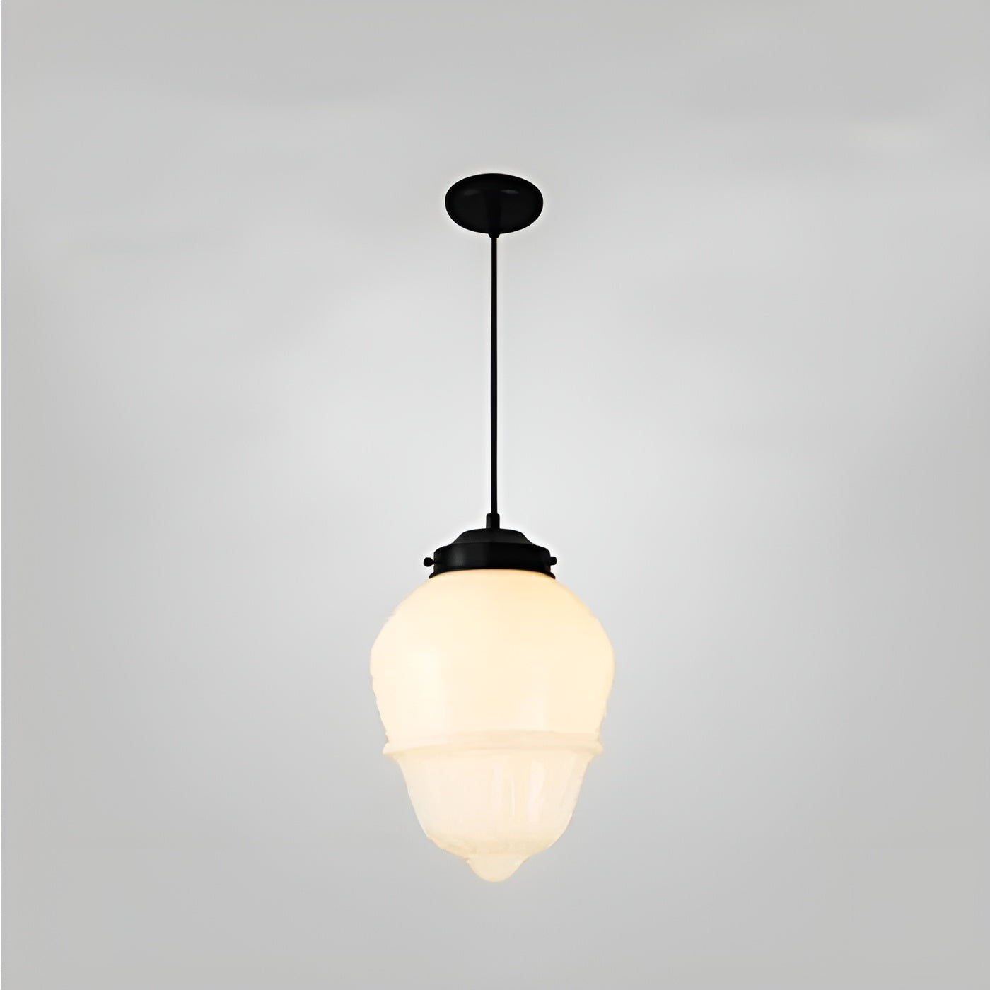 Hengelampe I Frostet Glass - Vintagedesign Med Geometrisk Glass