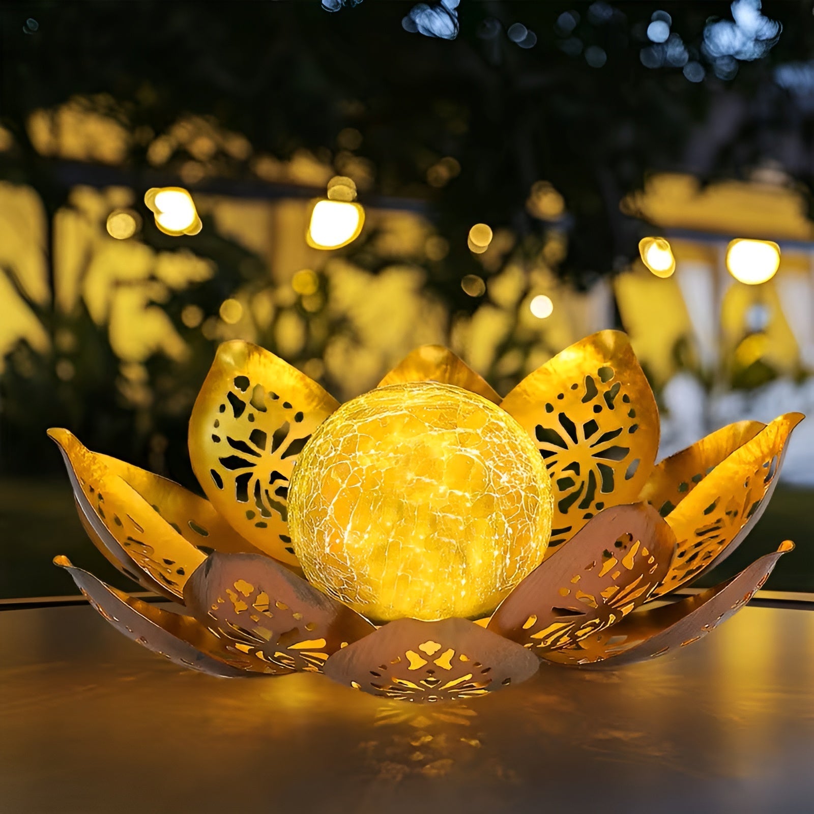 Solcelledrevet Lotusblomst-lampe – Dekorativ Utendørsbelysning Til Hage, Terrasse Og Balkong