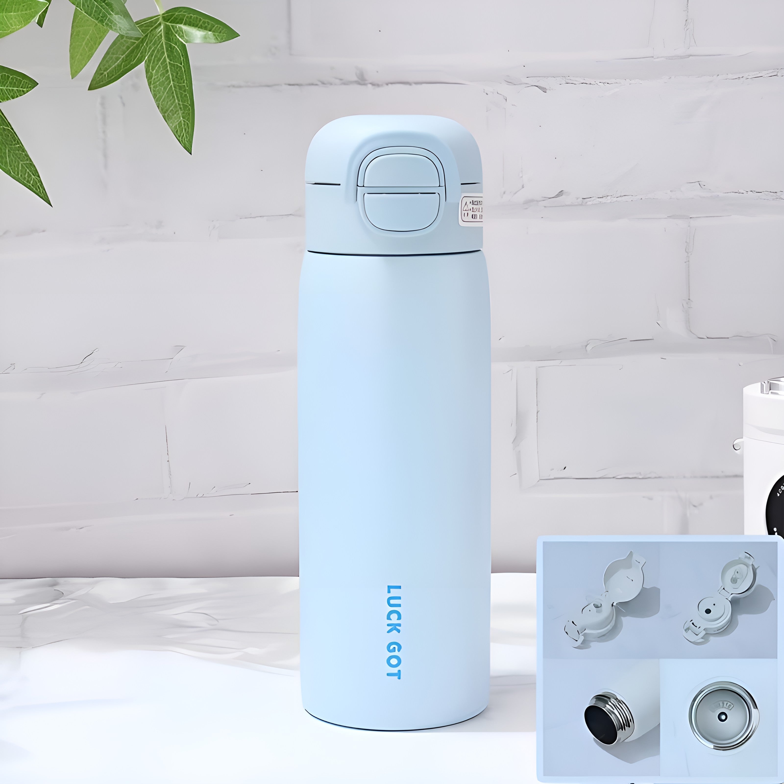 LuckGot Isolert Vannflaske – 500 ml, Varm/Kald i 24 Timer | Dobbeltvegget og Vakuumisolert
