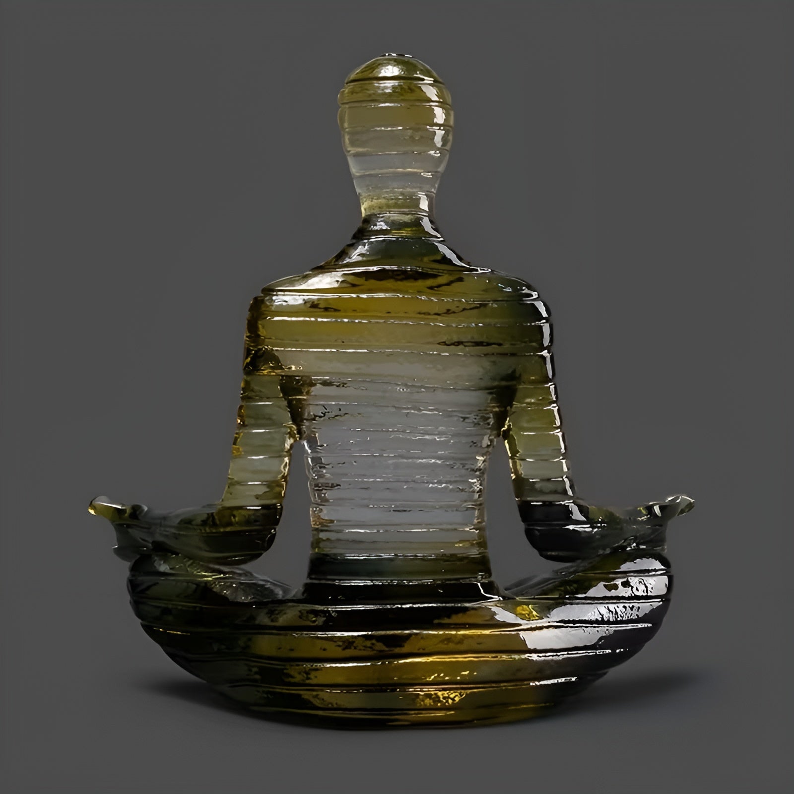 Meditative Yoga-Skulptur – Ruhige Figur in Lotusposition | Dekorative Resin-Statue für Zuhause - Gul fargeovergang