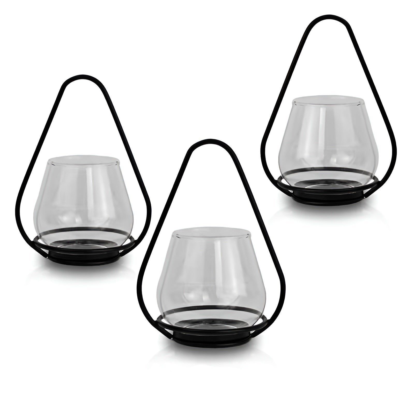 Hengende Svart Lyslykt i Metall – Klassisk Vintage-design | Dekorativ for Hjem og Uteområde