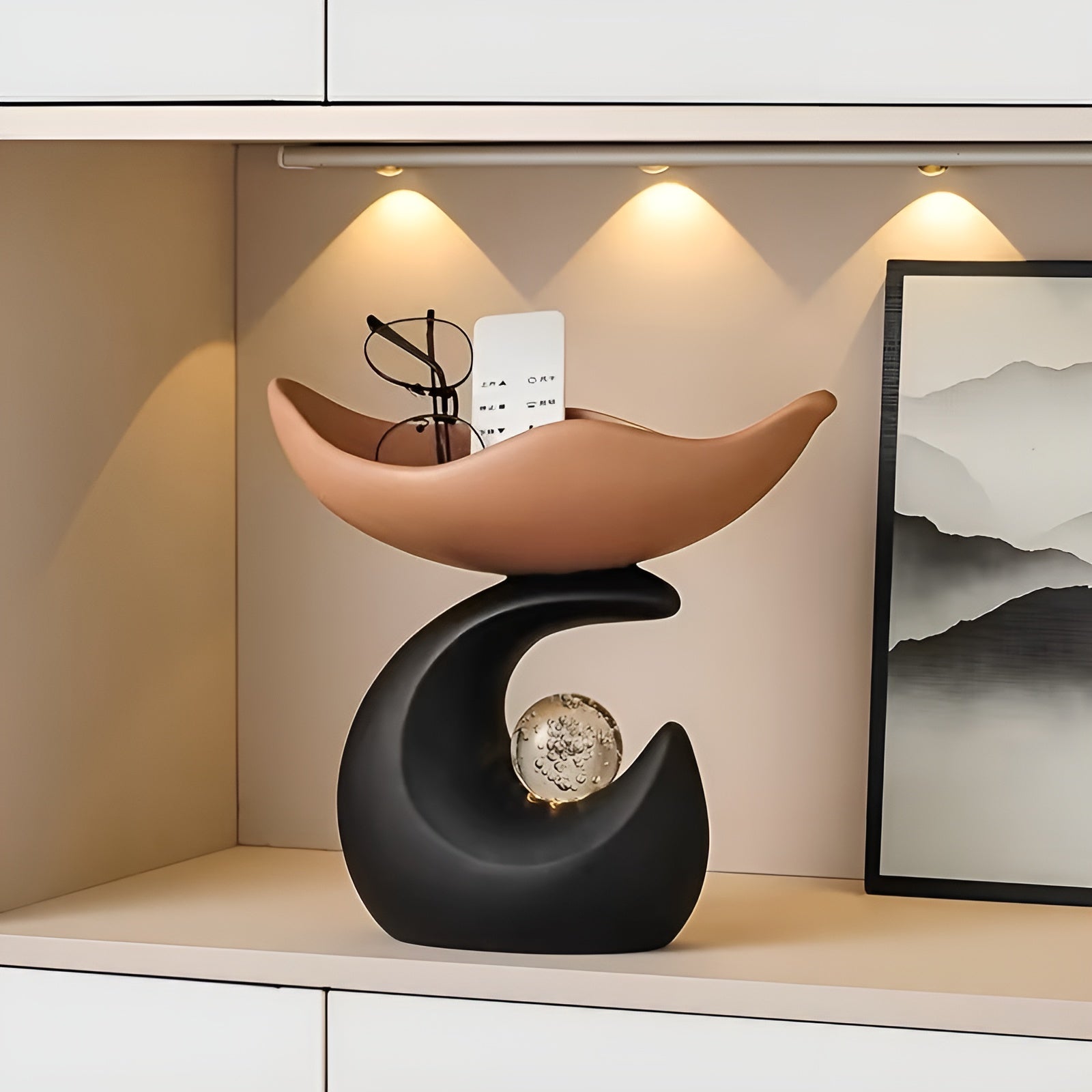 Organiseringsbrett Laget Av Syntetisk Harpiks – Moderne Bølgedesign | Stilig Oppbevaring For Nøkler, Briller Og Smykker