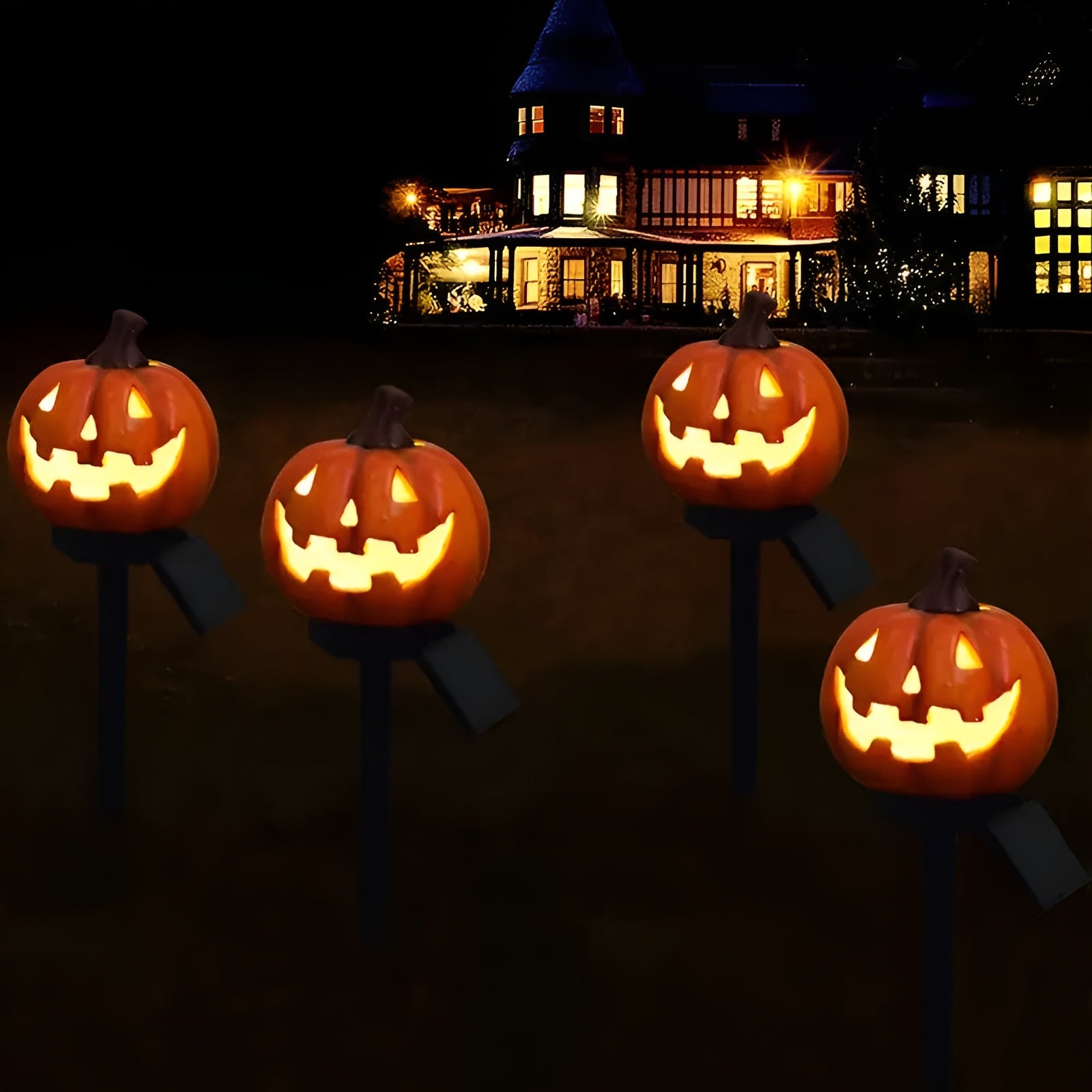Halloween Solcellelykt i Gresskarform – Dekorativ LED Hagebelysning | Perfekt for Hage, Terrasse og Balkong