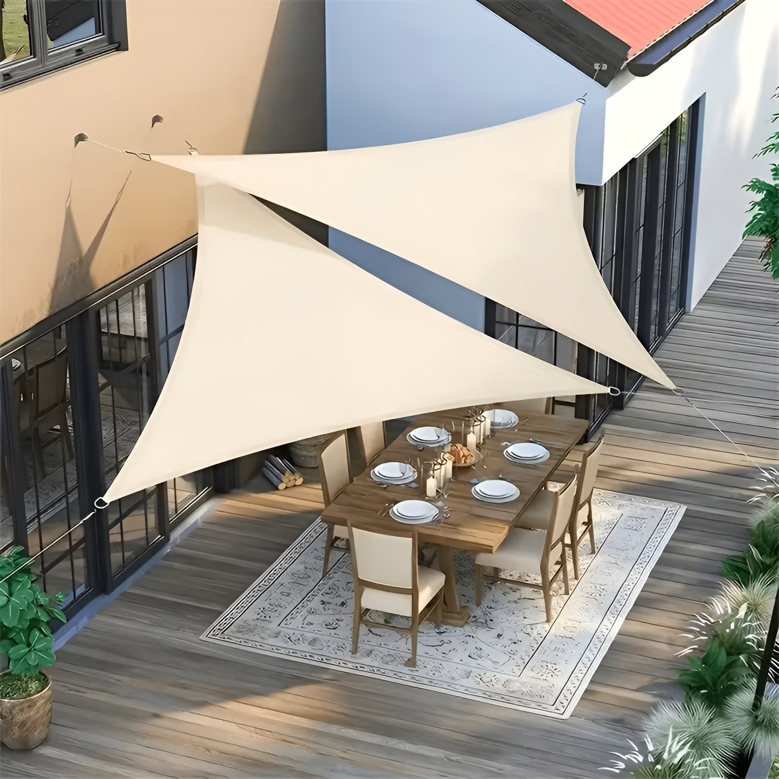 Trekantet Solseil – Uv-bestandig Innsyns- Og Solbeskyttelse For Hage, Terrasse Og Balkong