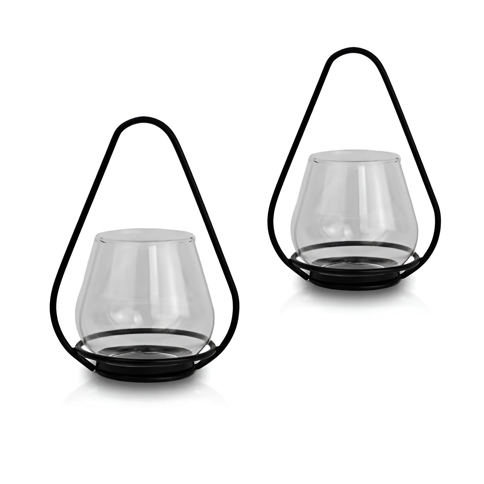 Hengende Svart Lyslykt i Metall – Klassisk Vintage-design | Dekorativ for Hjem og Uteområde