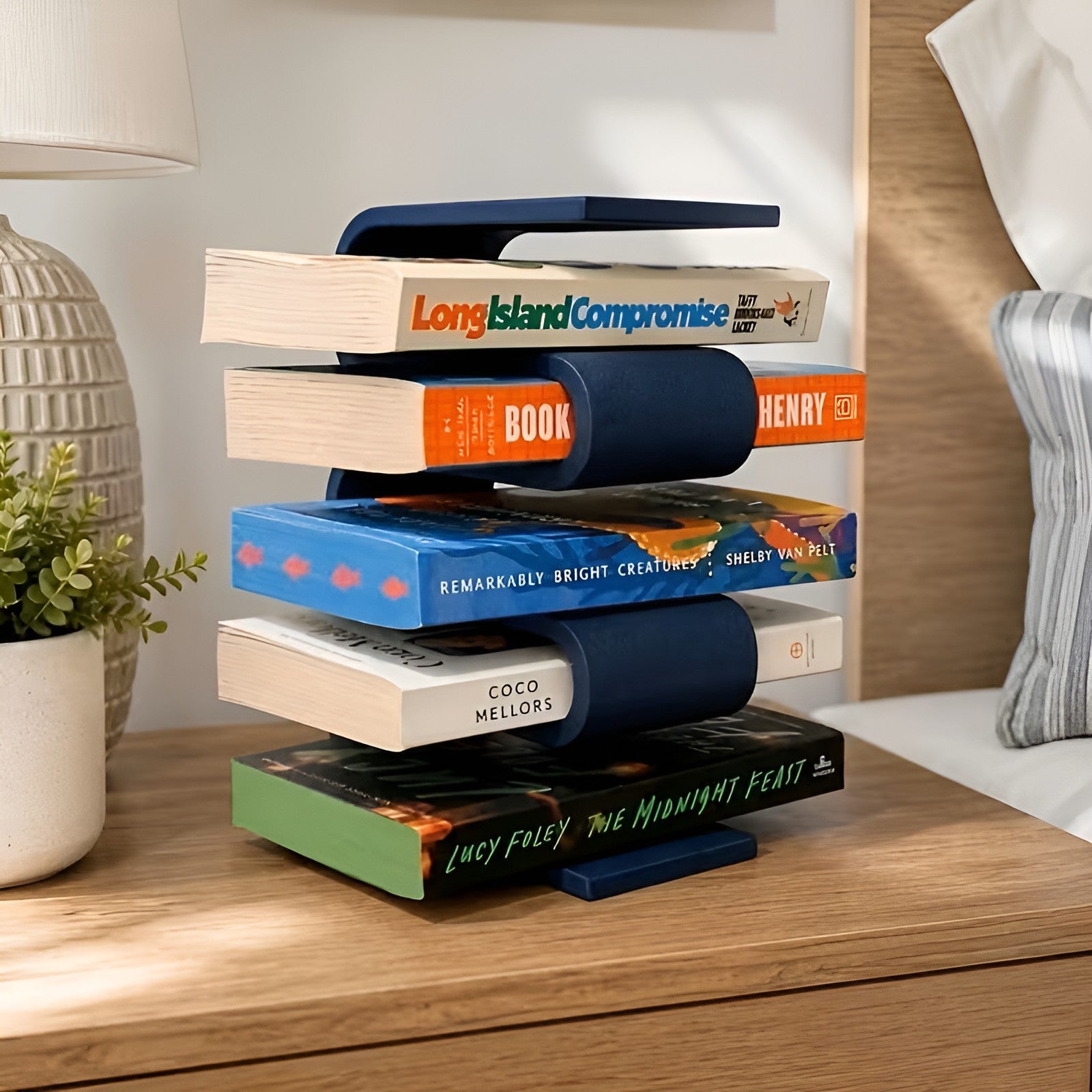 Skulpturell Bokholder – Moderne 3D-printet Design | Stilfull Dekor til Skrivebord og Hylle