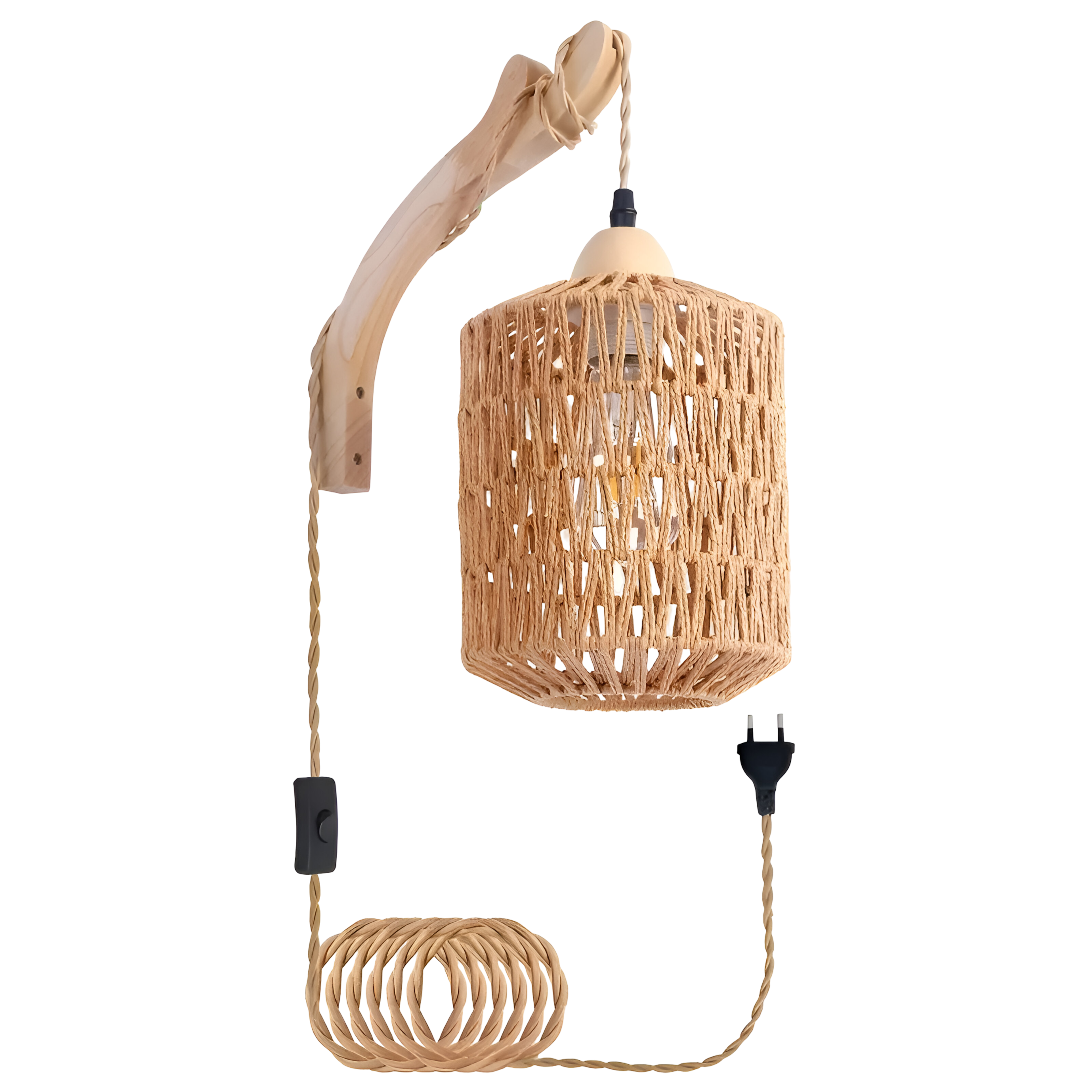 Taklampe i Boho-stil – Håndvevd i Naturfibre | Perfekt for Spisestue og Soverom