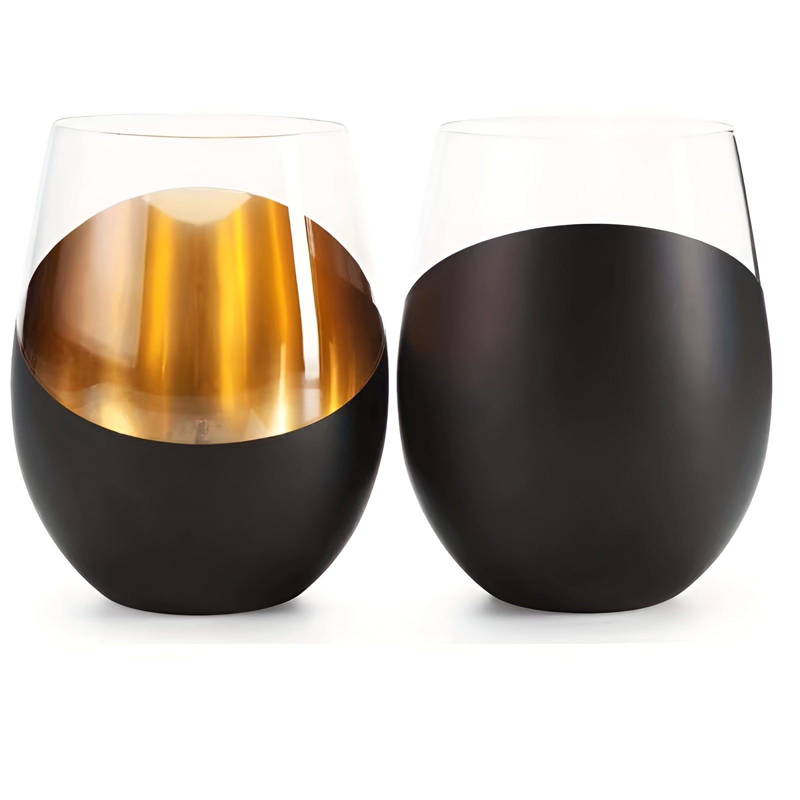 Stiløse Rødvinsglass – Elegant Geometrisk Design | Komfortabelt og Stabilt i Hånden - Svart