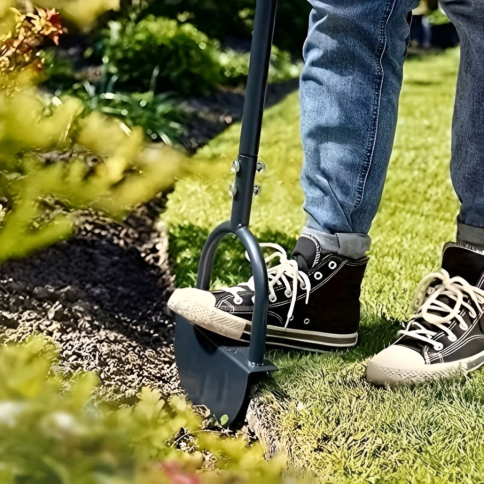 Kantspade for plen – Presis og effektiv kantklipping | Halvmåneform med sklisikker tråkkant