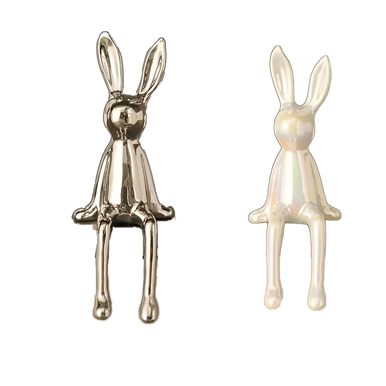 Sittende Kaninfigur i Keramikk (2–3 stk) – Søt og Dekorativ | Perfekt til Påske, Hjem og Kontor