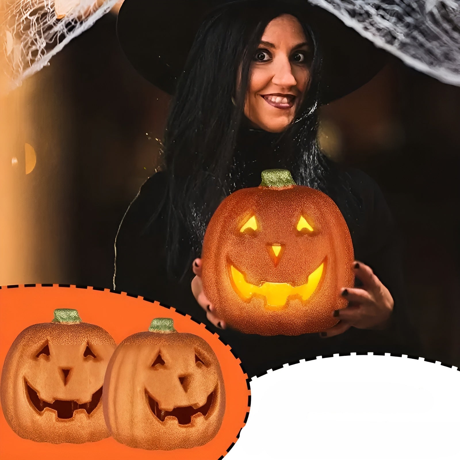 Halloween Gresskarlykt – Stor Dekorativ Lampe | Perfekt til Hjem, Fest og Høstpynt