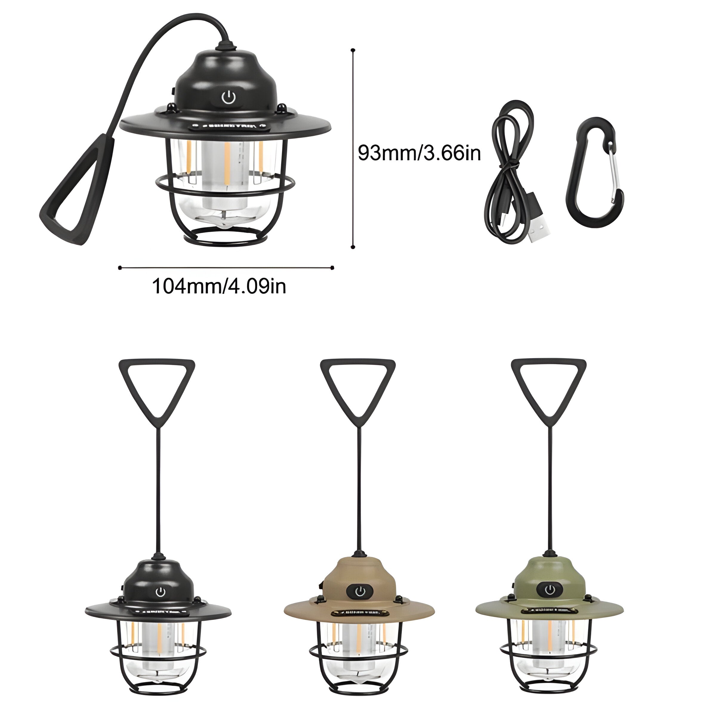 Riksa – Retro LED Hengelampe med USB-opplading