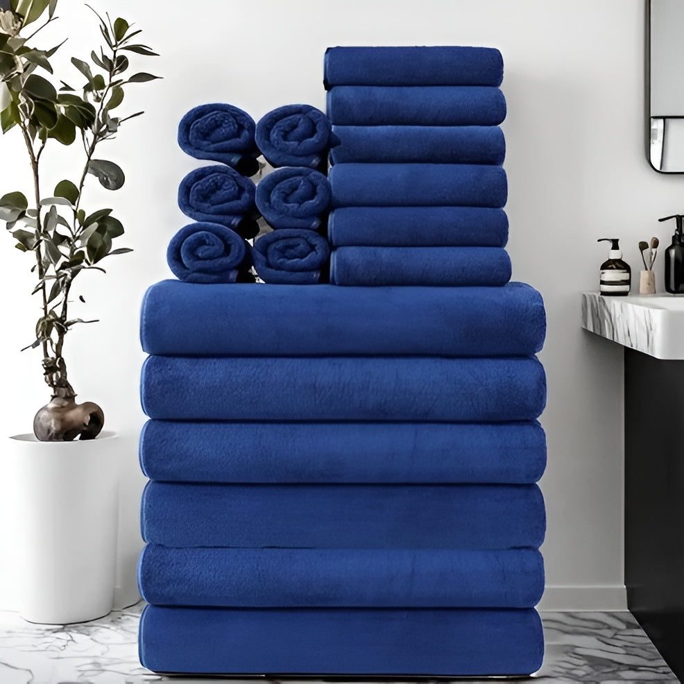 8-delers Sett Med Hurtigtørkende Badehåndklær – Supermyke For Hjemmebruk Og På Spaet