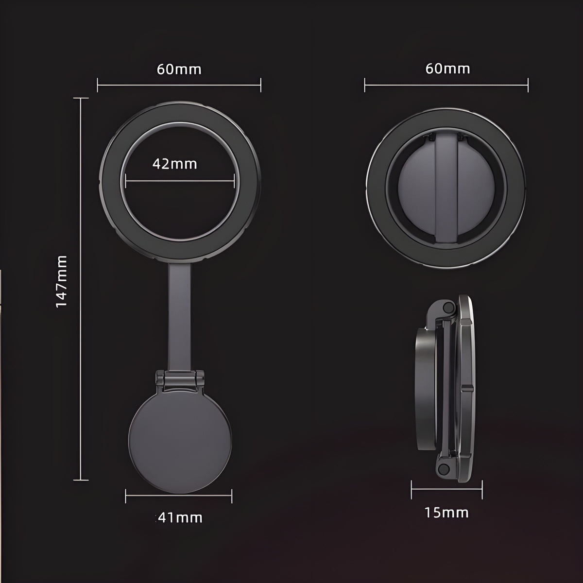 360° Roterende Magnetisk Telefonholder – Bilfeste | Justerbar Visningsvinkel