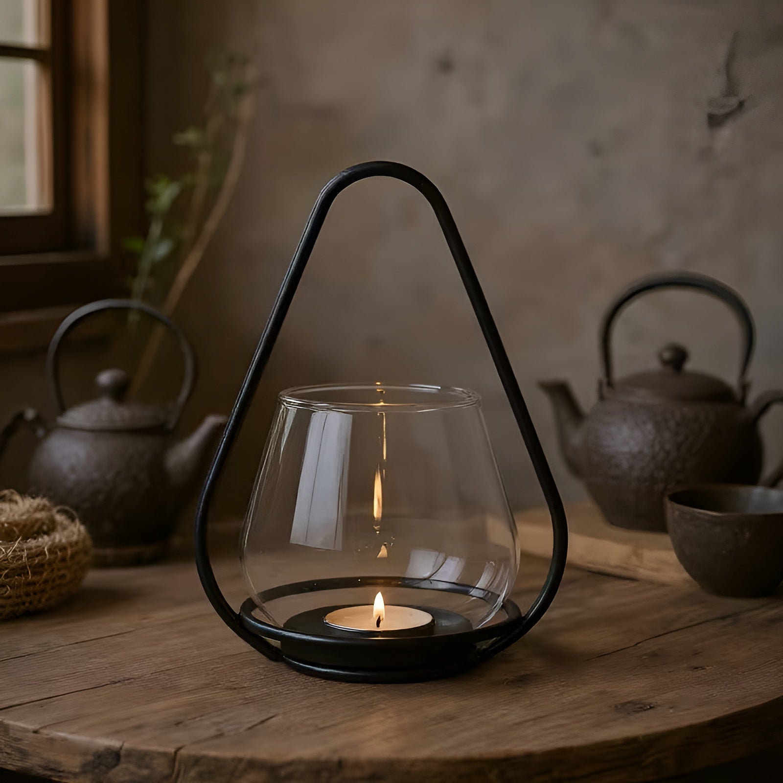 Hengende Svart Lyslykt i Metall – Klassisk Vintage-design | Dekorativ for Hjem og Uteområde