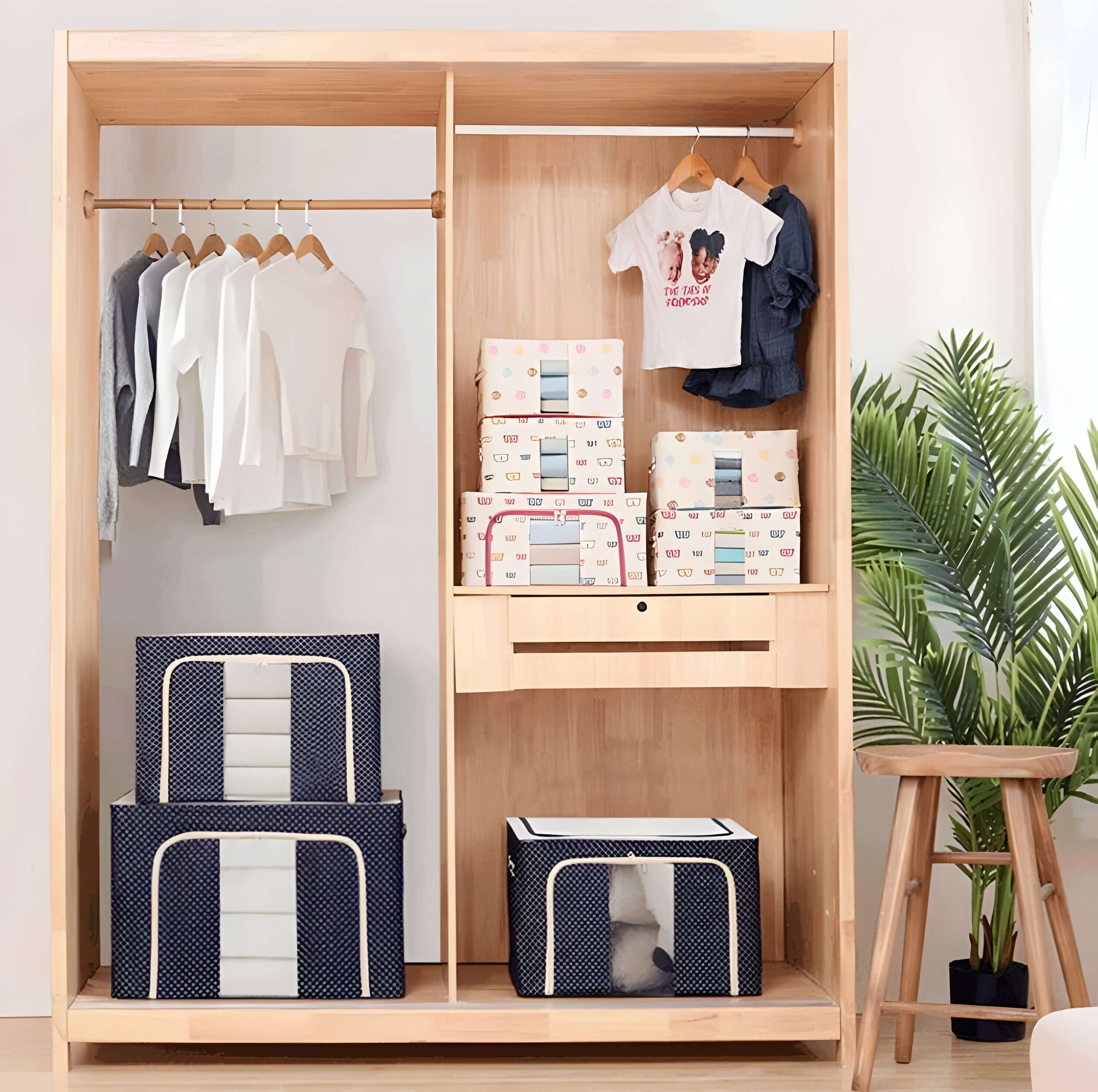 Lumes - Sammenleggbar Oppbevaringsboks For Klær I Stoff