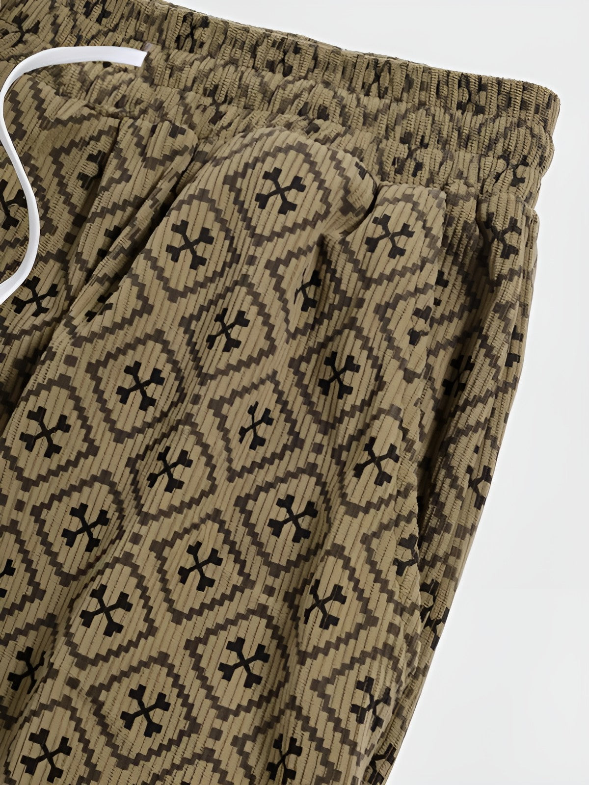 Vintage Herrebukser I Kordfløyel – Rutete Design | Avslappet Komfort