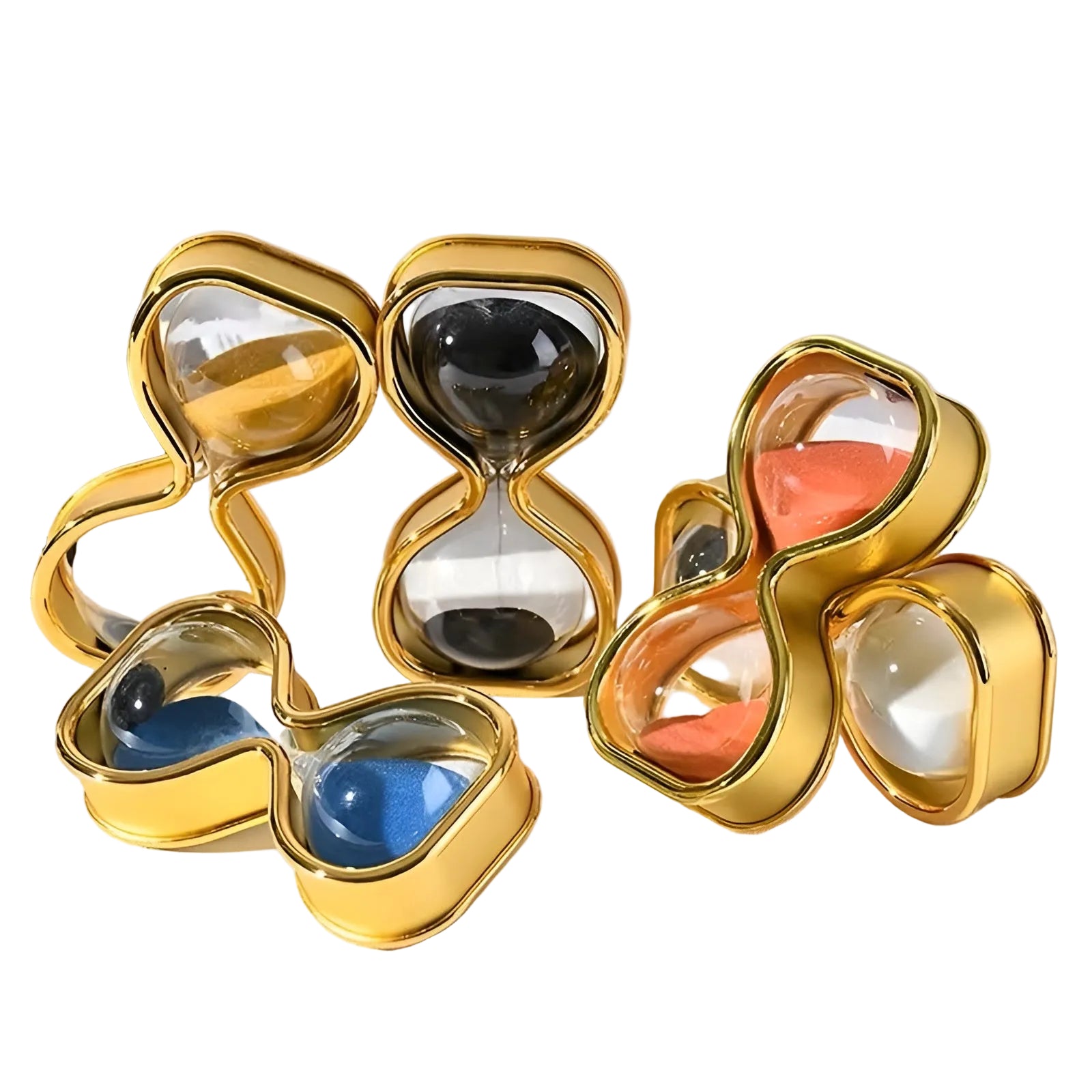 Sandglass med farget sand – Dekorativ og avslappende | Elegant metallramme ca. 30 min - Timeglass