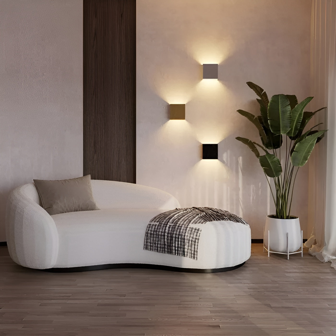 Kvadratisk Vegglampe – Moderne og Stilren | Perfekt for Stue og Soverom