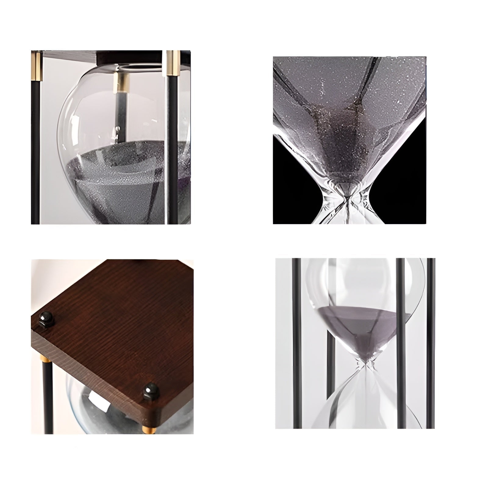 Gratis 60-minutters Timeglass – Kreativt Dekorativt Retrodesign I Svart | Metallramme Med Ripebestandig Sokkel