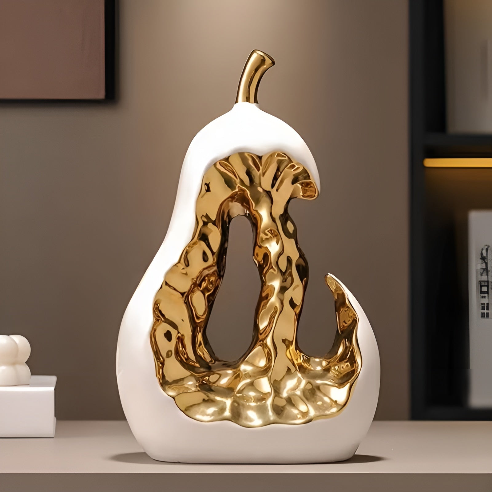 Abstrakt Keramisk Pære – Elegant Dekorativ Figur | Høykvalitets Interiørtilbehør Til Skjenk Og Vitrineskap - Figurer