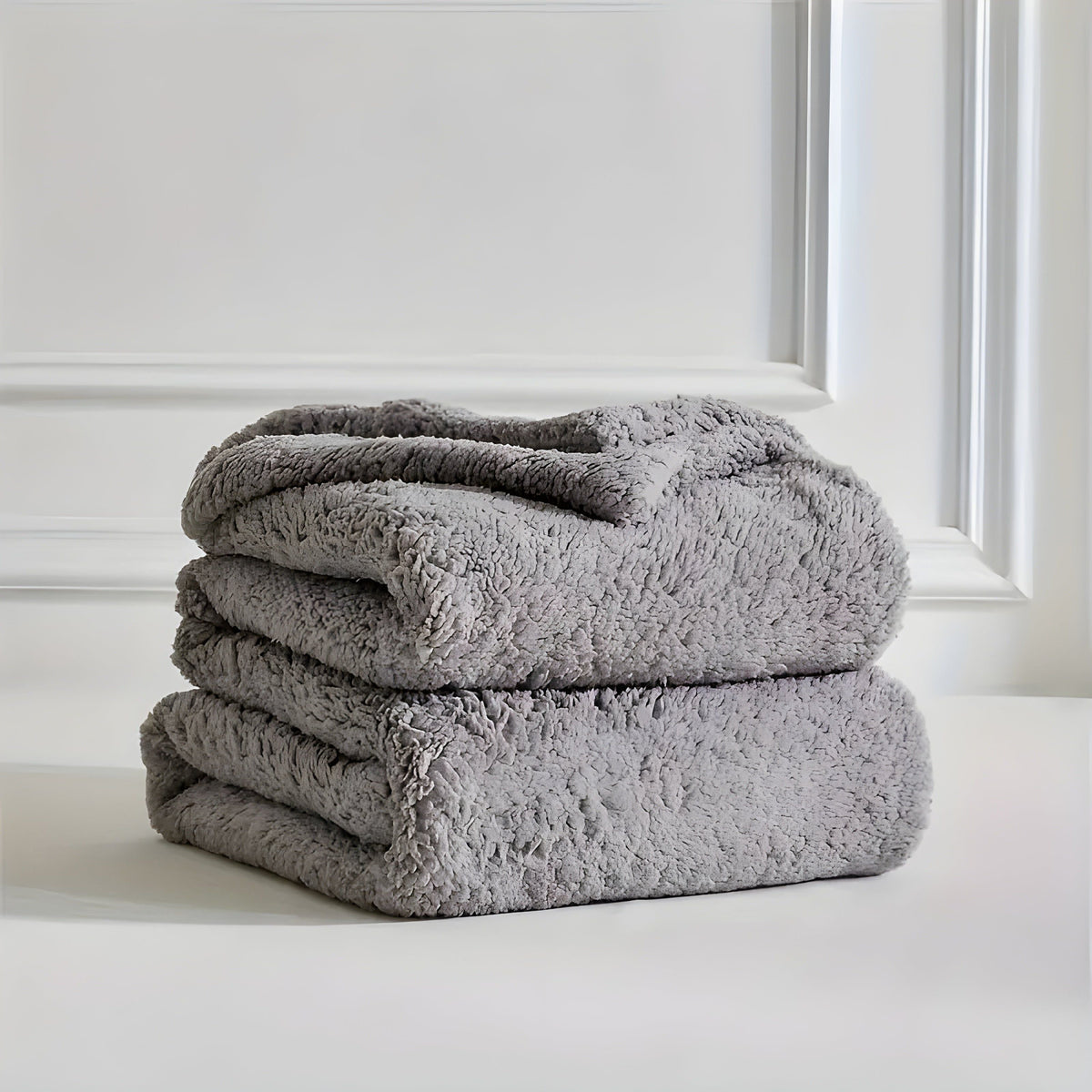 DoubleCozy Pledd – Avslappet Dobbeltsidig Sherpa-fleecepledd