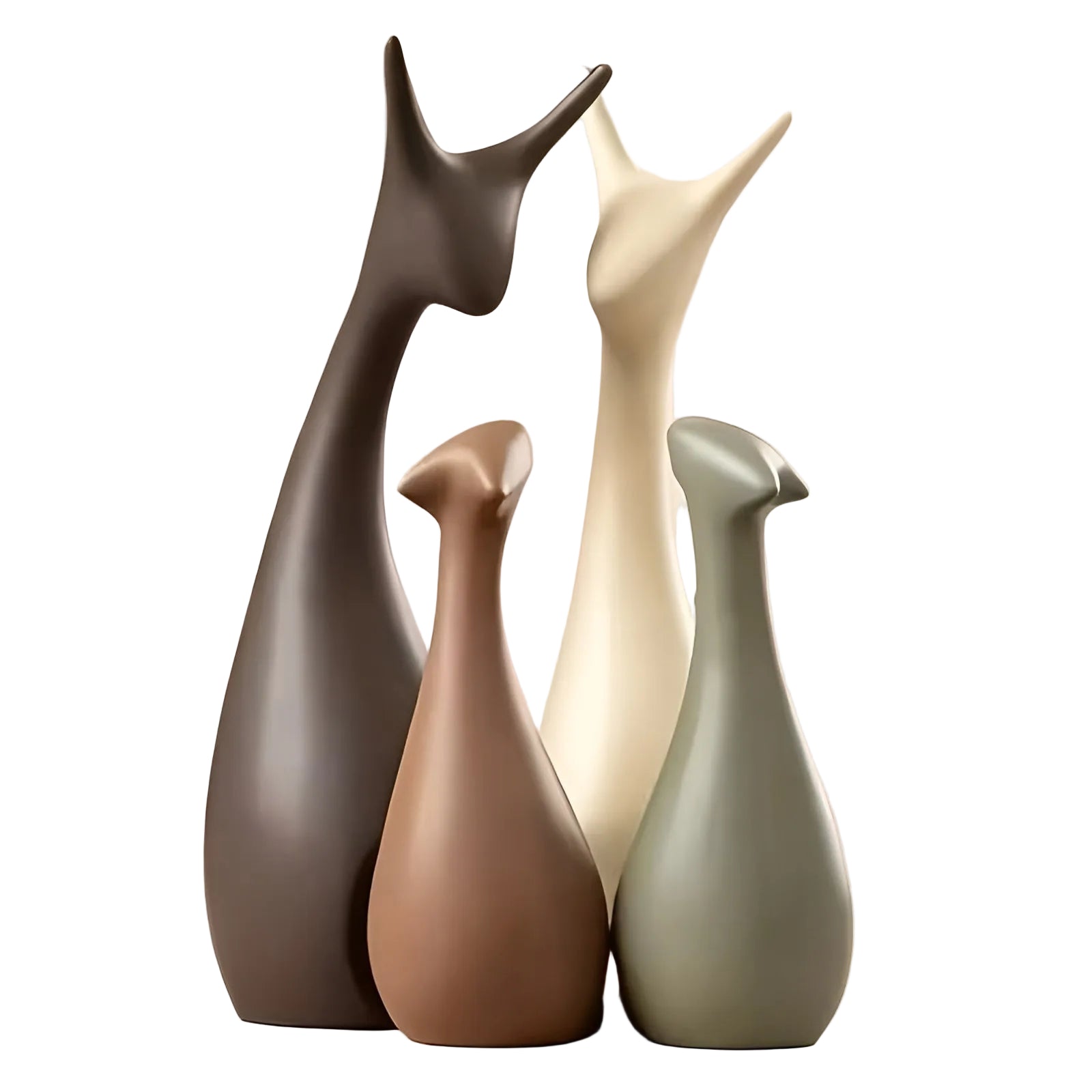 Dekorative Sneglefigurer i Sett (4 stk) – Elegant og Stilfull Hjemmedekor | Perfekt for Stue, Soverom og Kontor