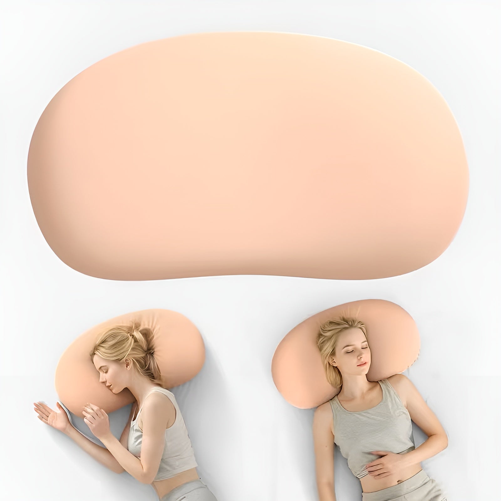 Nackenkissen mit ergonomischer Form – Entlastend und Weich | Für erholsamen Schlaf - Rosa - Reiseputer