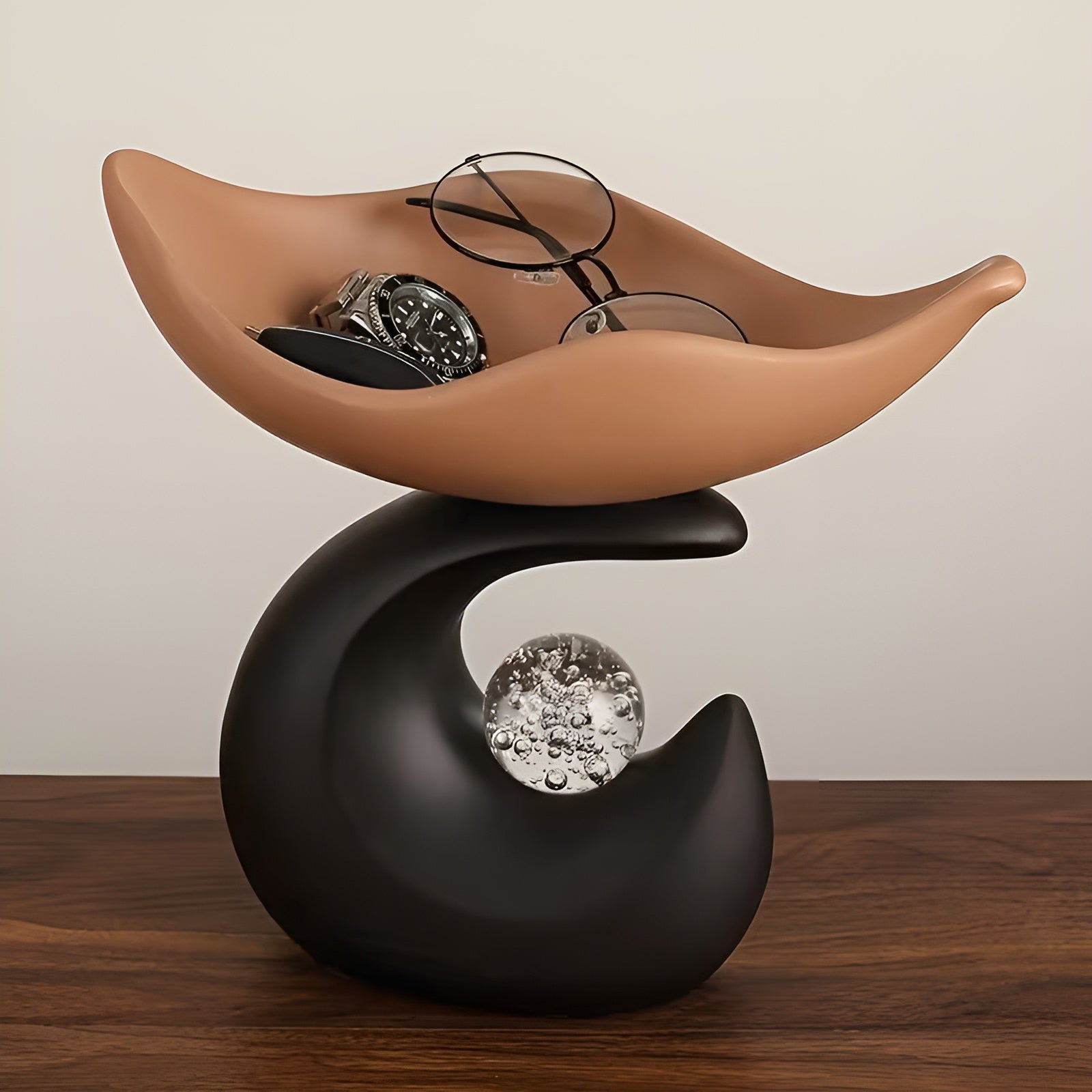 Organiseringsbrett Laget Av Syntetisk Harpiks – Moderne Bølgedesign | Stilig Oppbevaring For Nøkler, Briller Og Smykker