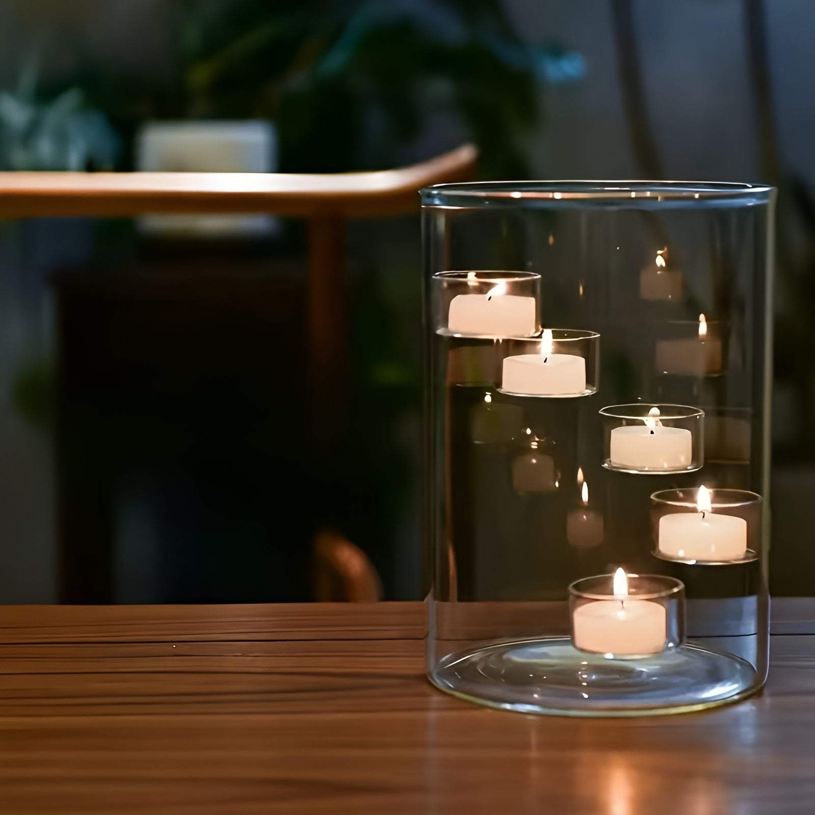 Stor Roterbar Lysestake i Glass – Elegant og Dekorativ | Perfekt som Borddekorasjon - Lysholdere