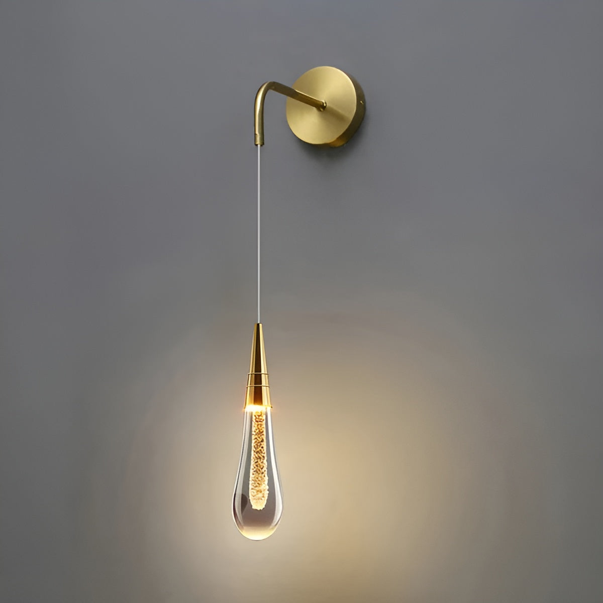 Glitrende Regndråper Krystallpendellampe – Stilig Og Elegant Vegglampe Perfekt For Soverommet