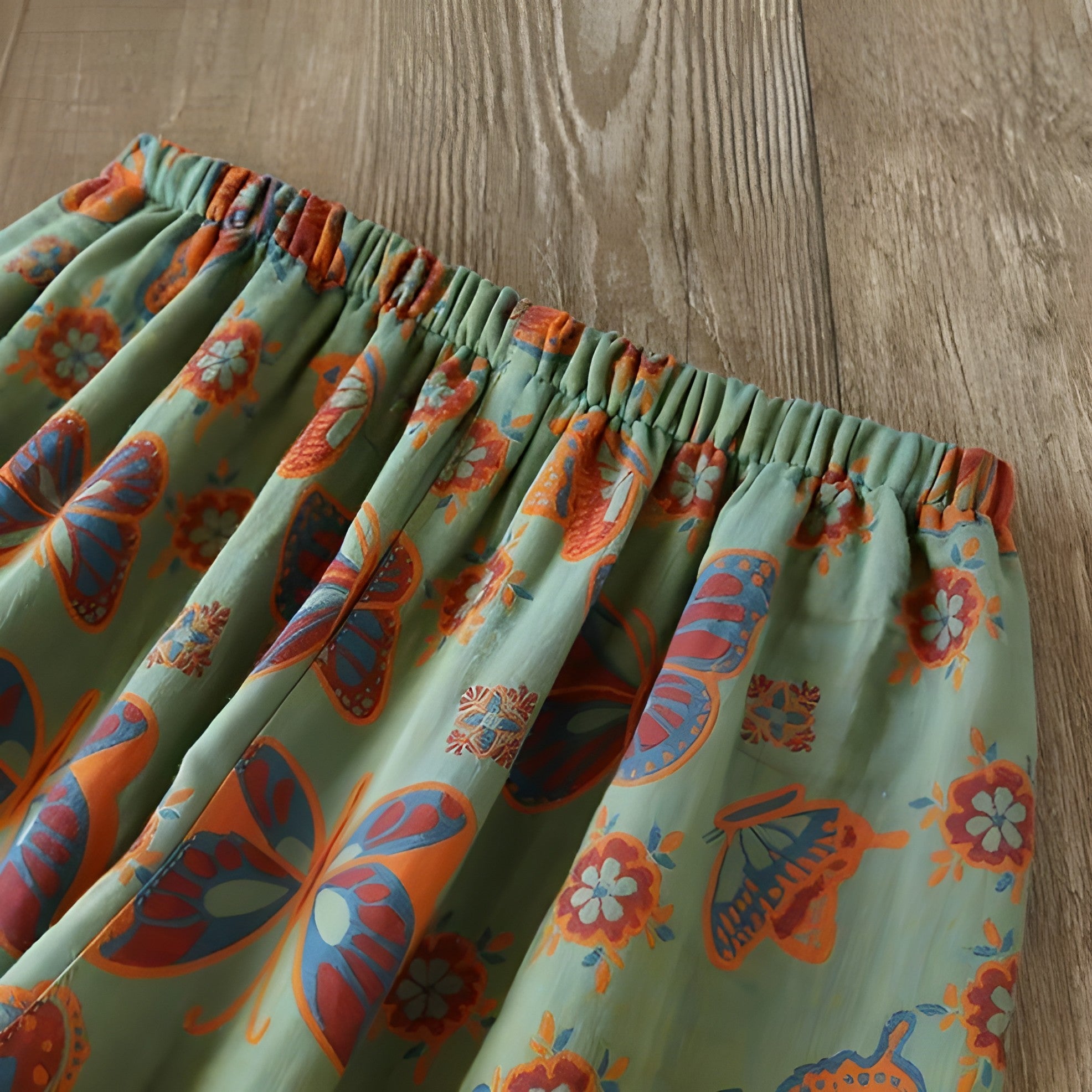 Loungewearsett med Sommerfugltrykk – Vintage Stil, Bomull